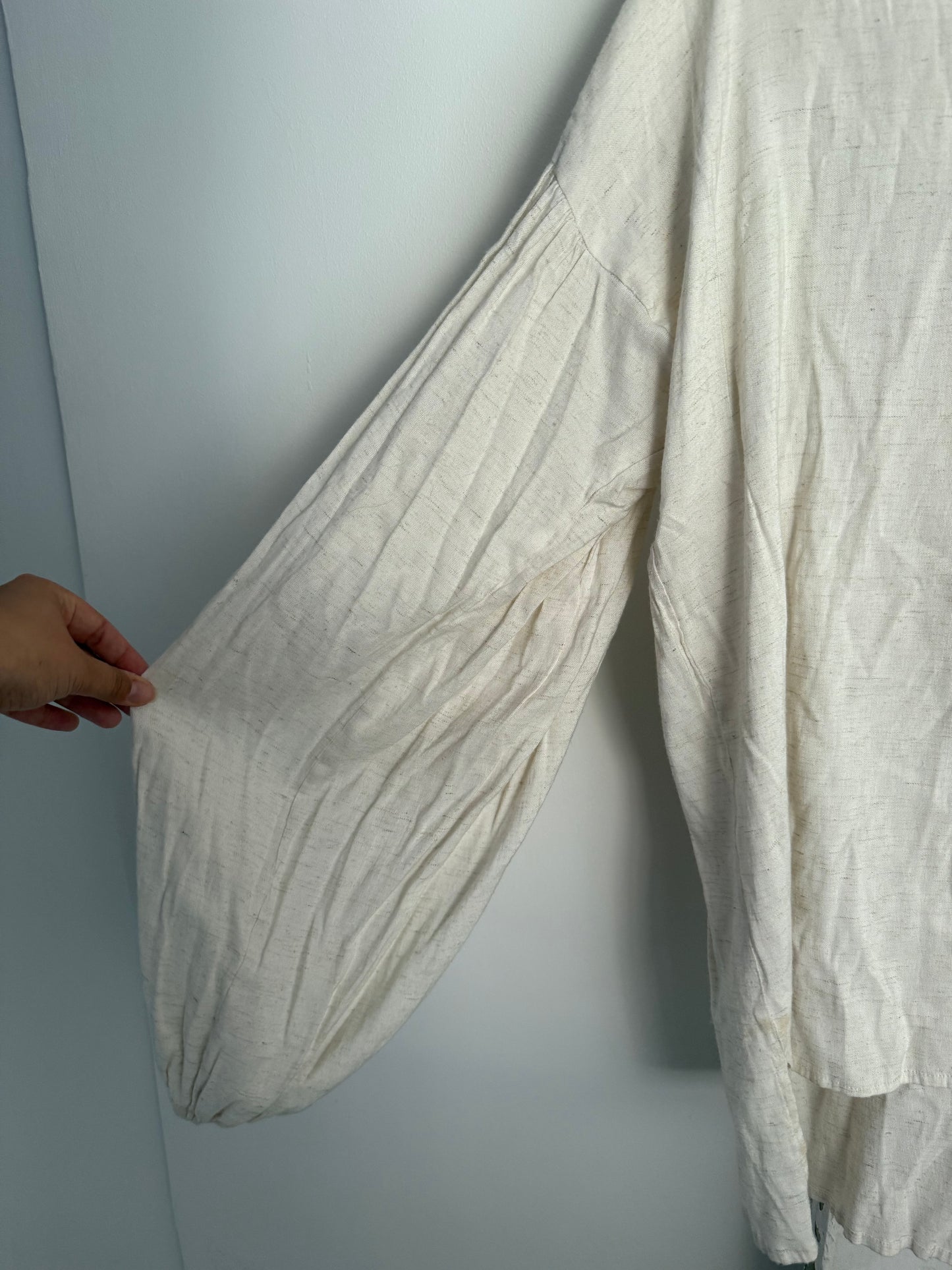 Vintage Ivory Sailor Lace-Up Linen Tunic Blouse/Dress