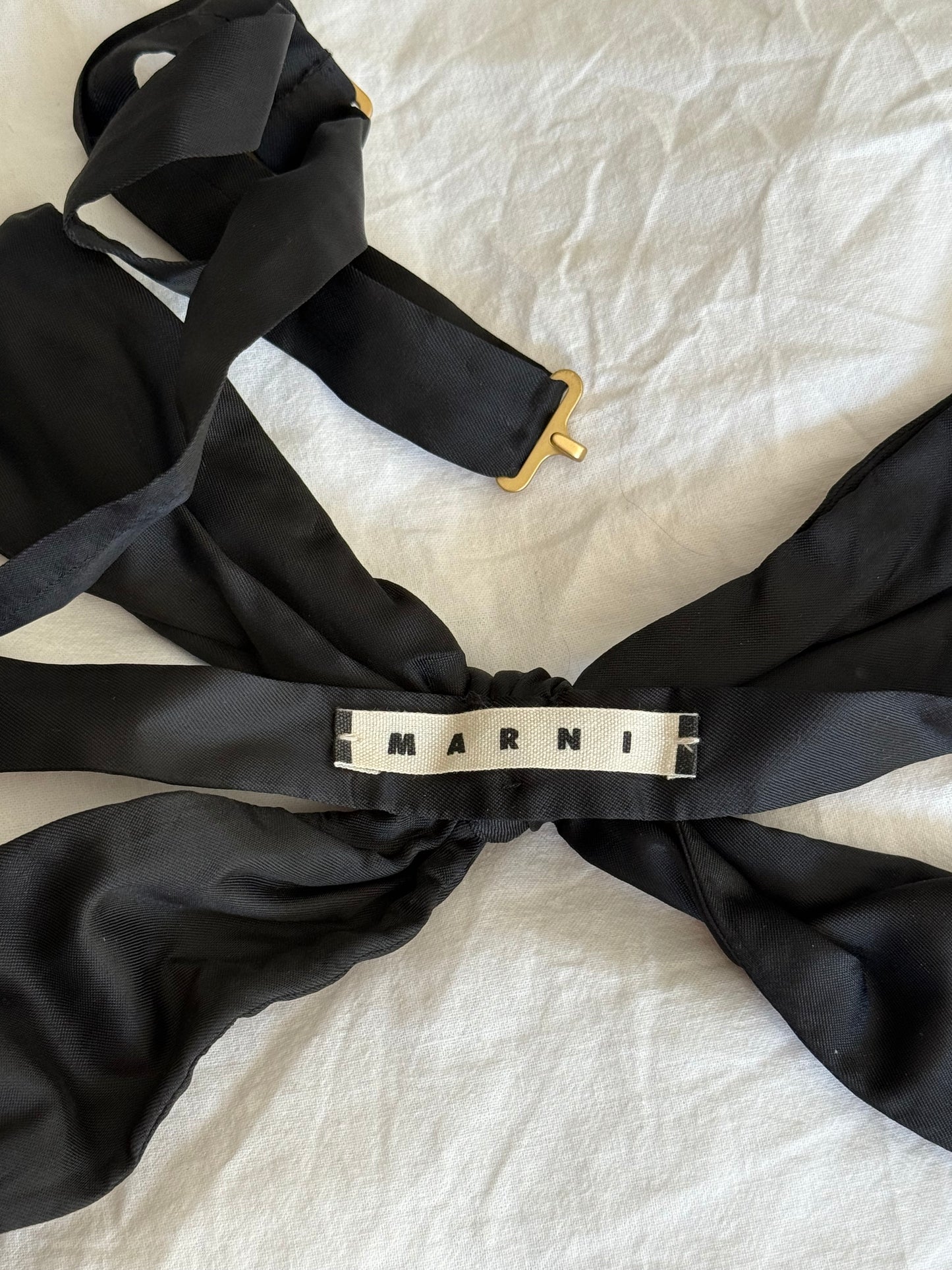Marni Black Oversize Statement Bow Belt