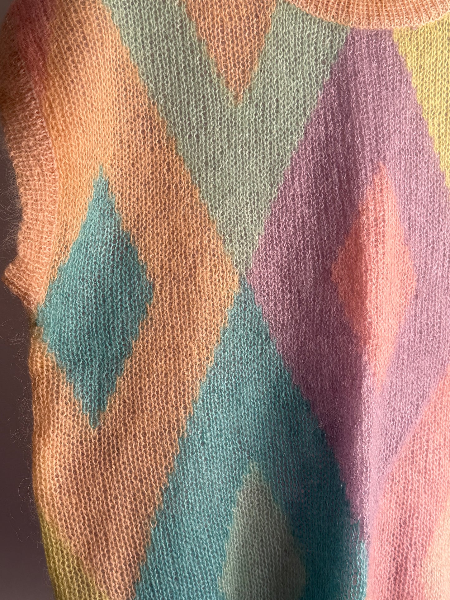 Vintage Jeanne Pierre Diamond Knit Sweater Vest