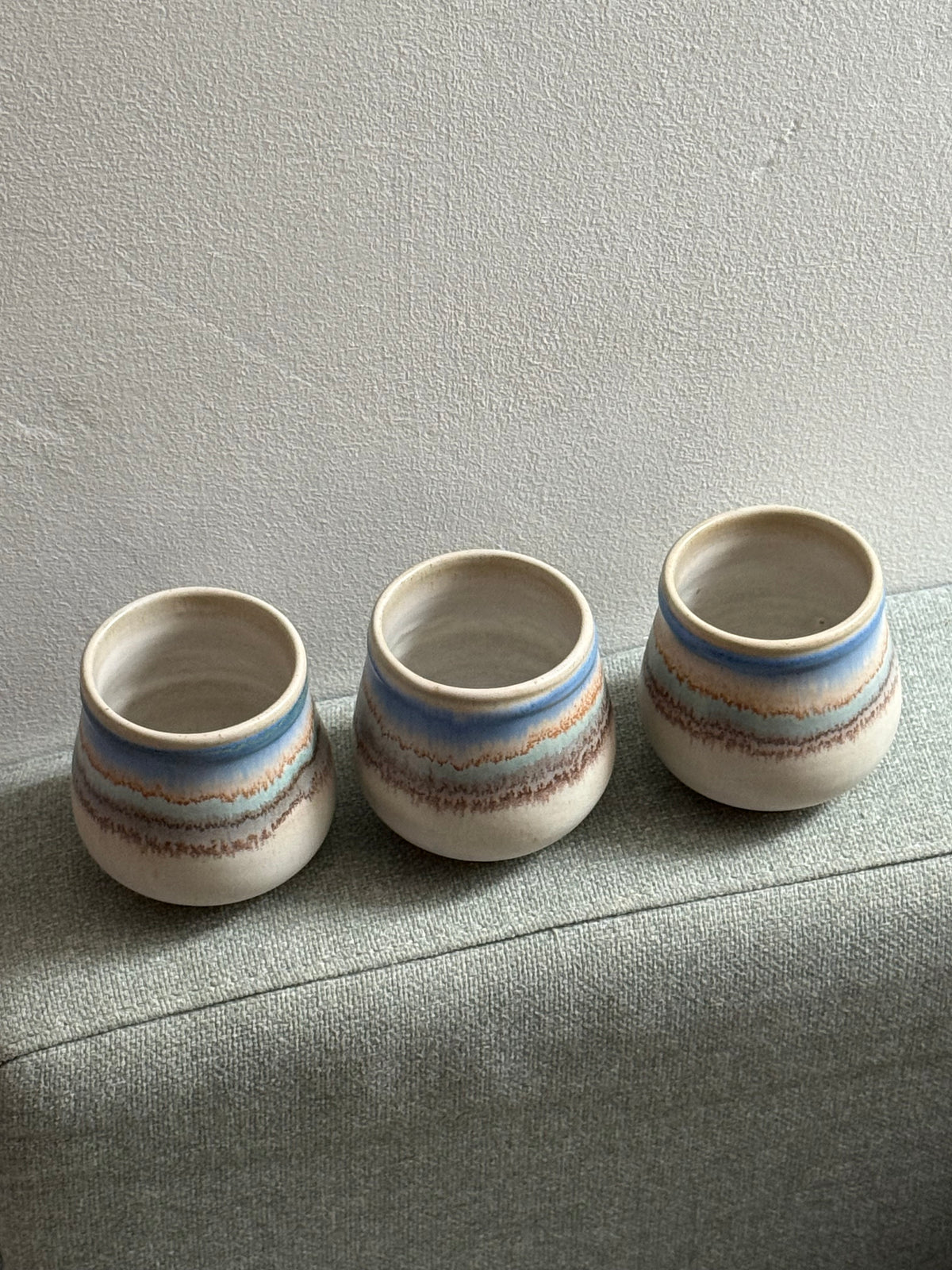 Vintage 1970s Kamini Pottery Carafe Set - 7 Pieces