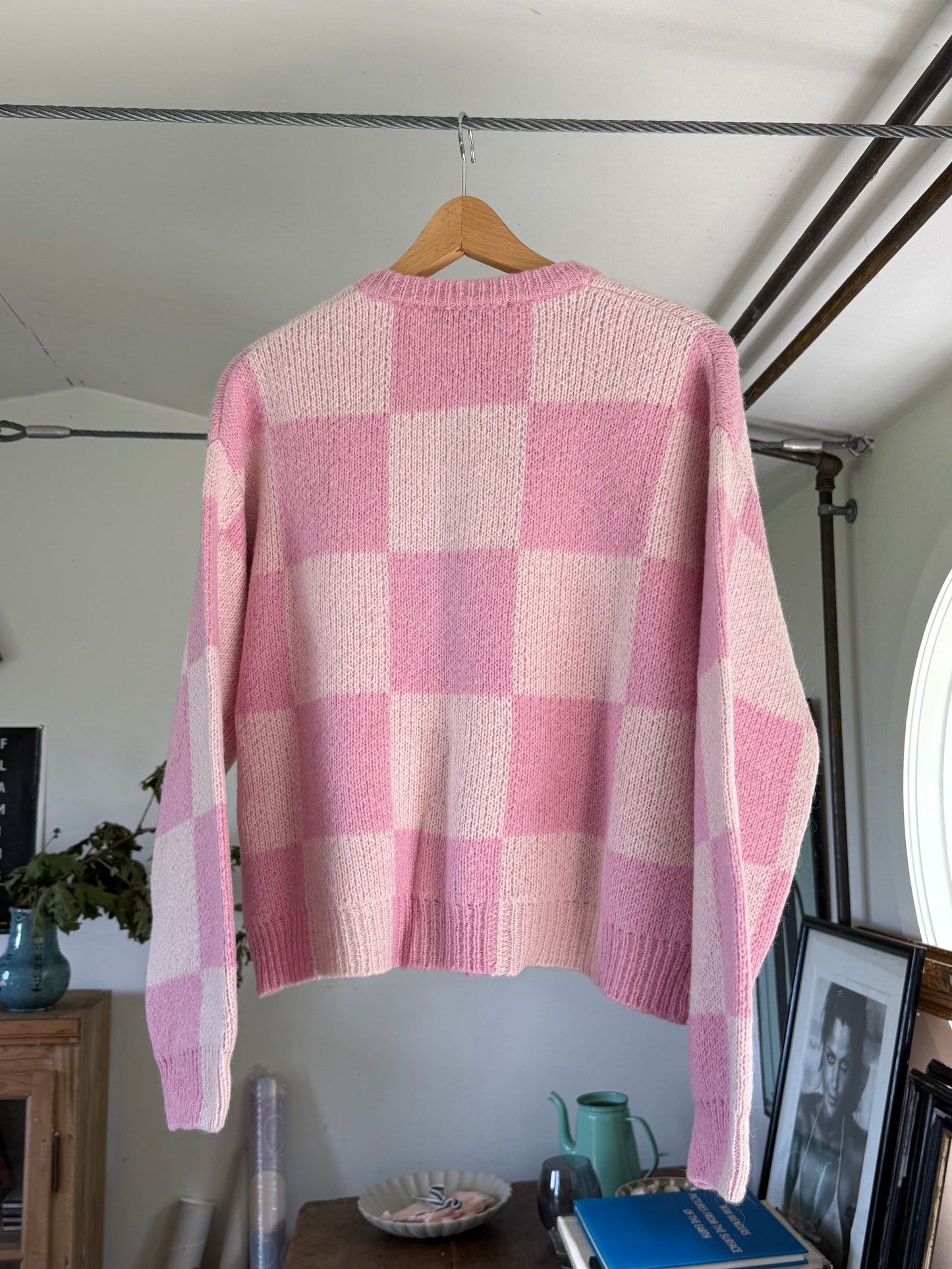 Stine Goya Checkered Pink Cardigan