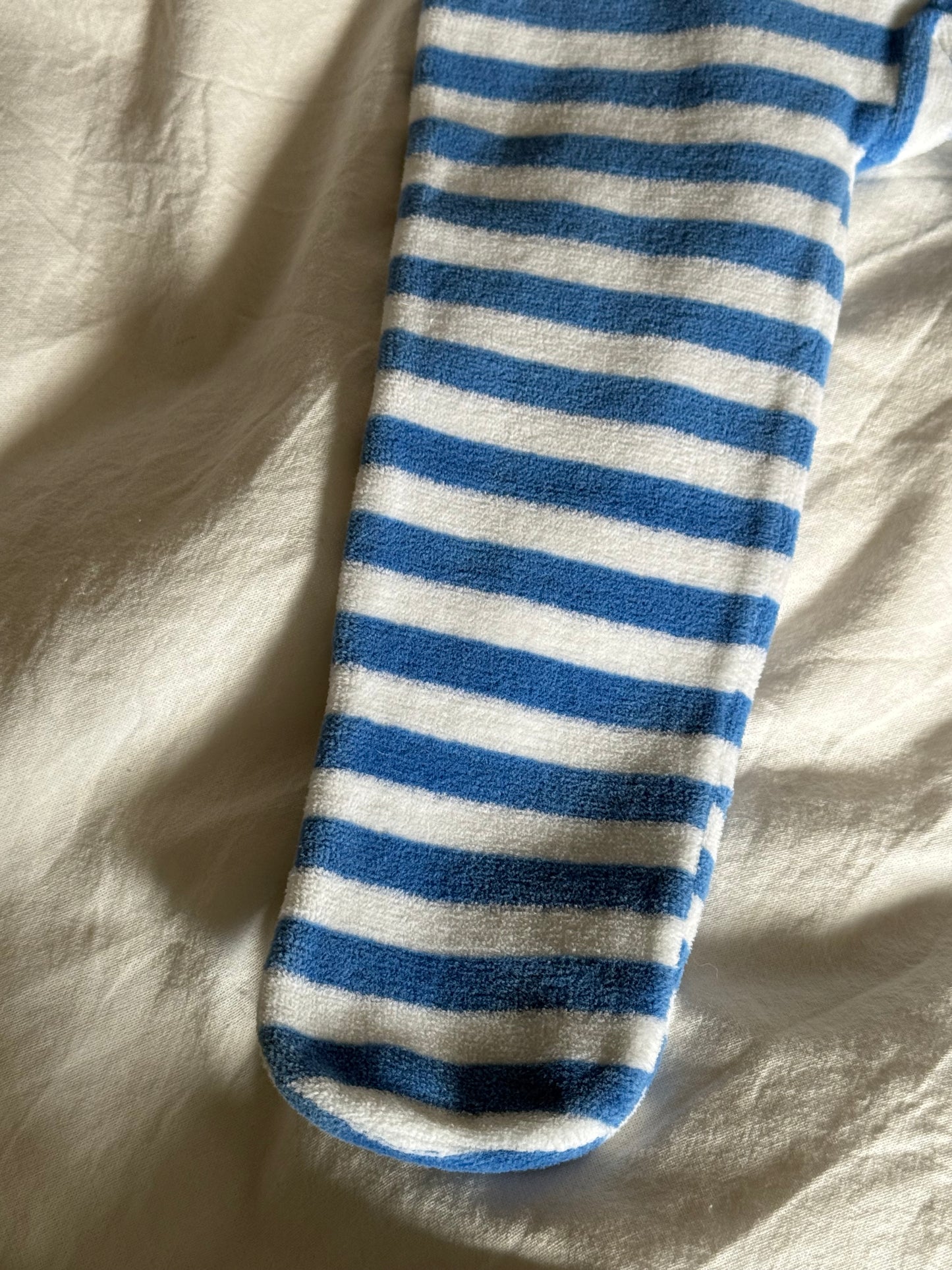 Vintage 1960s Striped Baby Romper with a Small Dog Motif