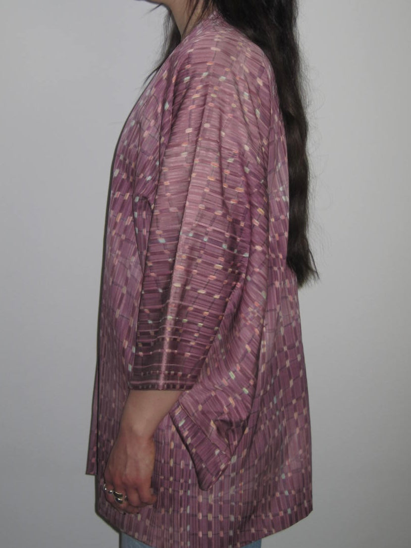 Vintage Mauve Patterned Kimono