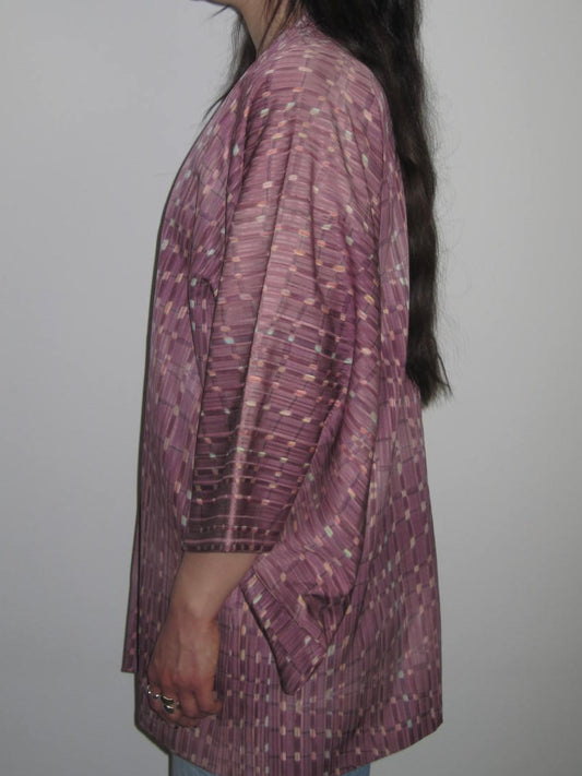 Vintage Mauve Patterned Kimono