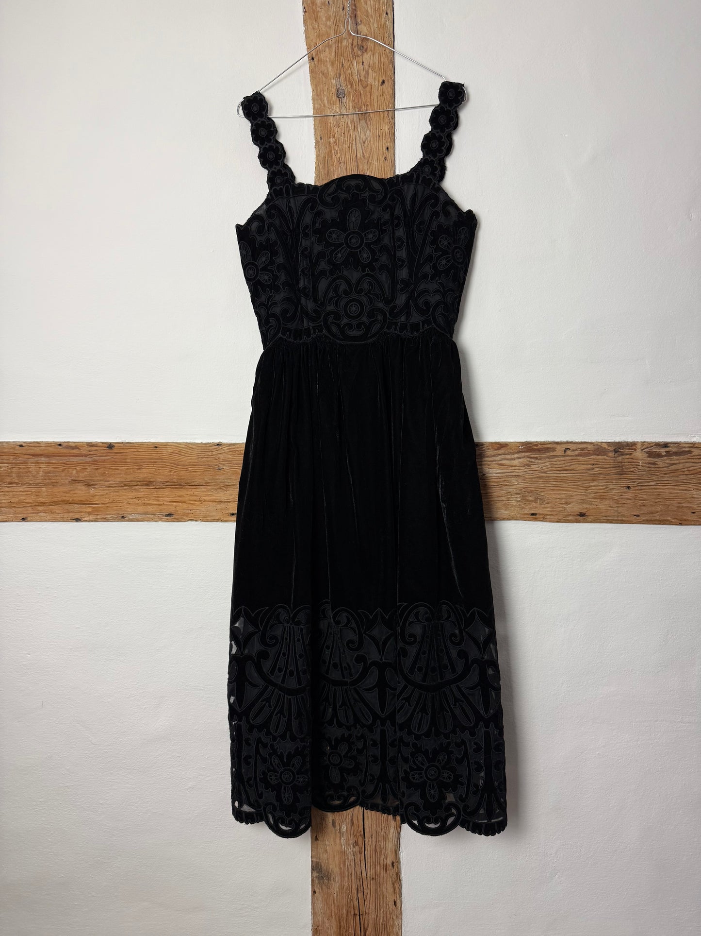 SEA New York Velvet Embroidered Long Dress