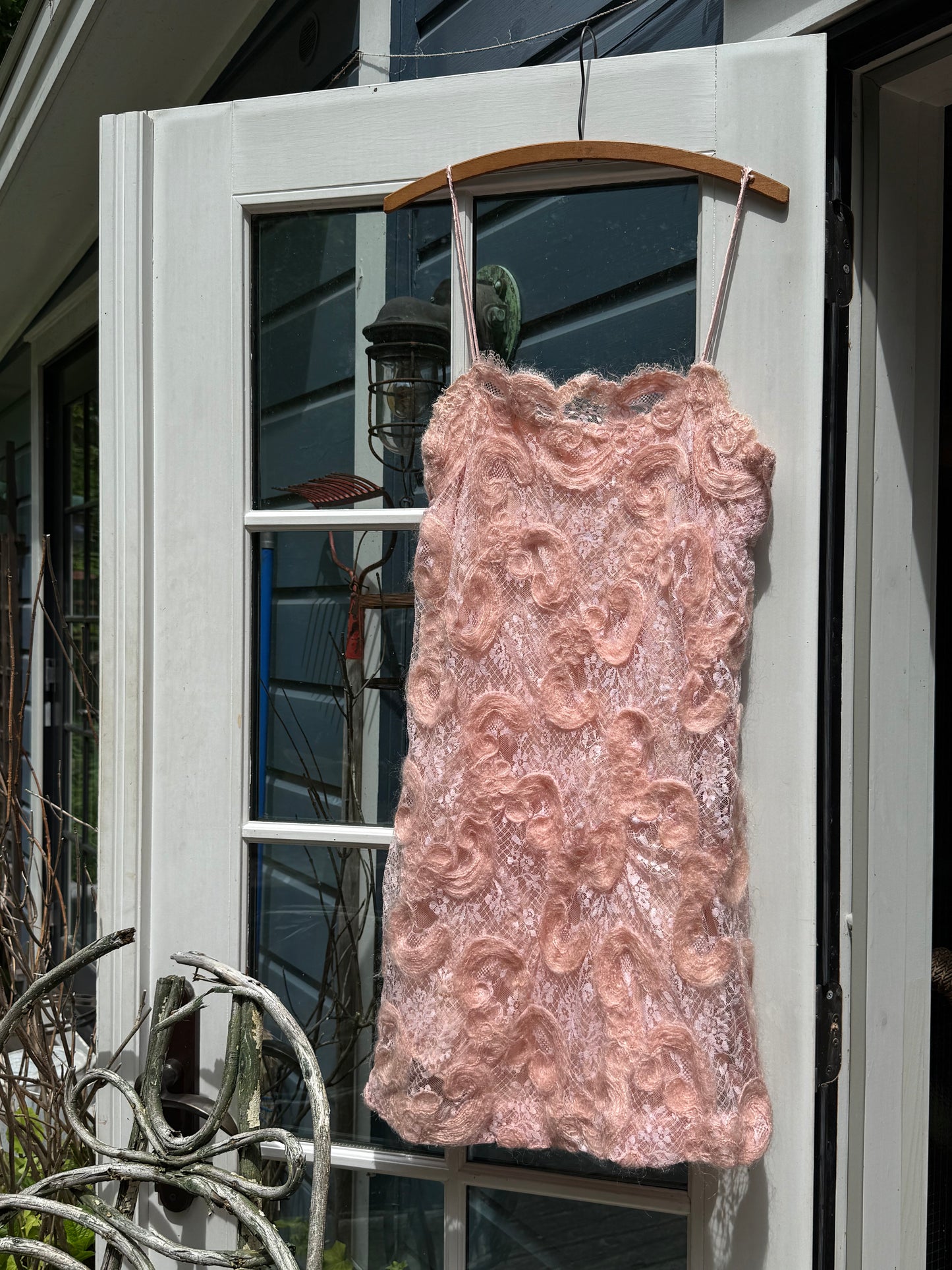 Vintage Blush 3D Floral Slip Dress