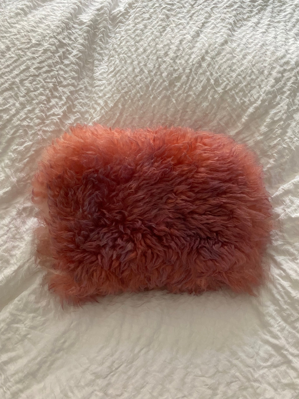 Fluffy Pink Clutch Made From Shearling