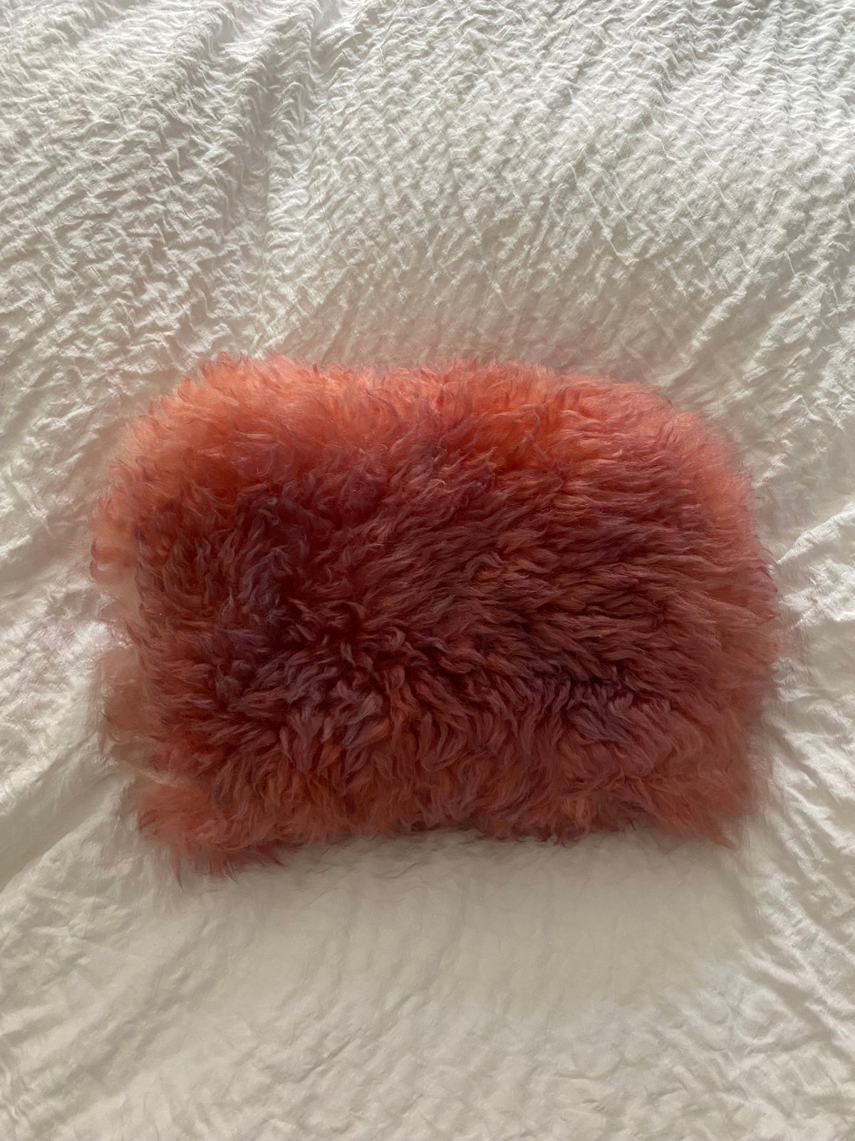 Fluffy Pink Clutch Made From Shearling