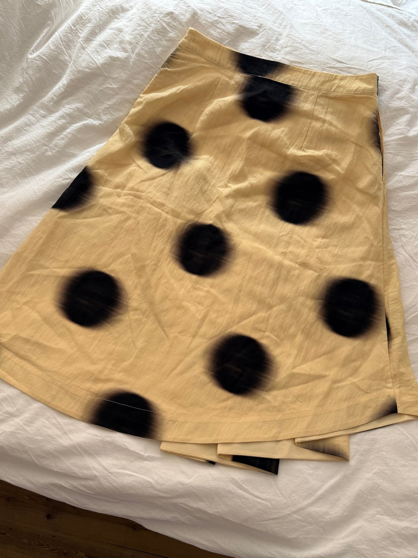 Stine Goya Polka Dot Midi Skirt in Yellow and Black