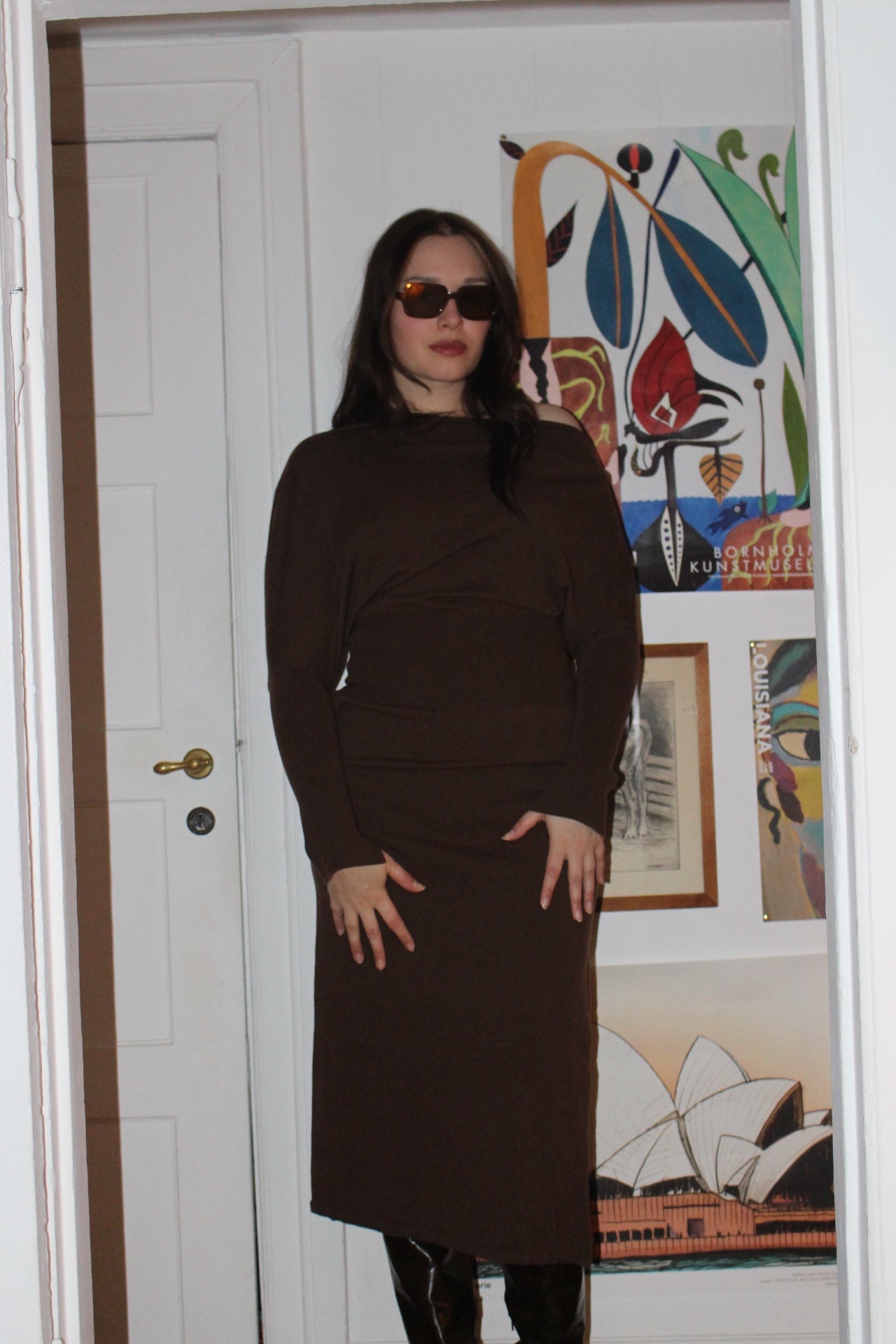 Simkhai Brown Wool Knitted Dress