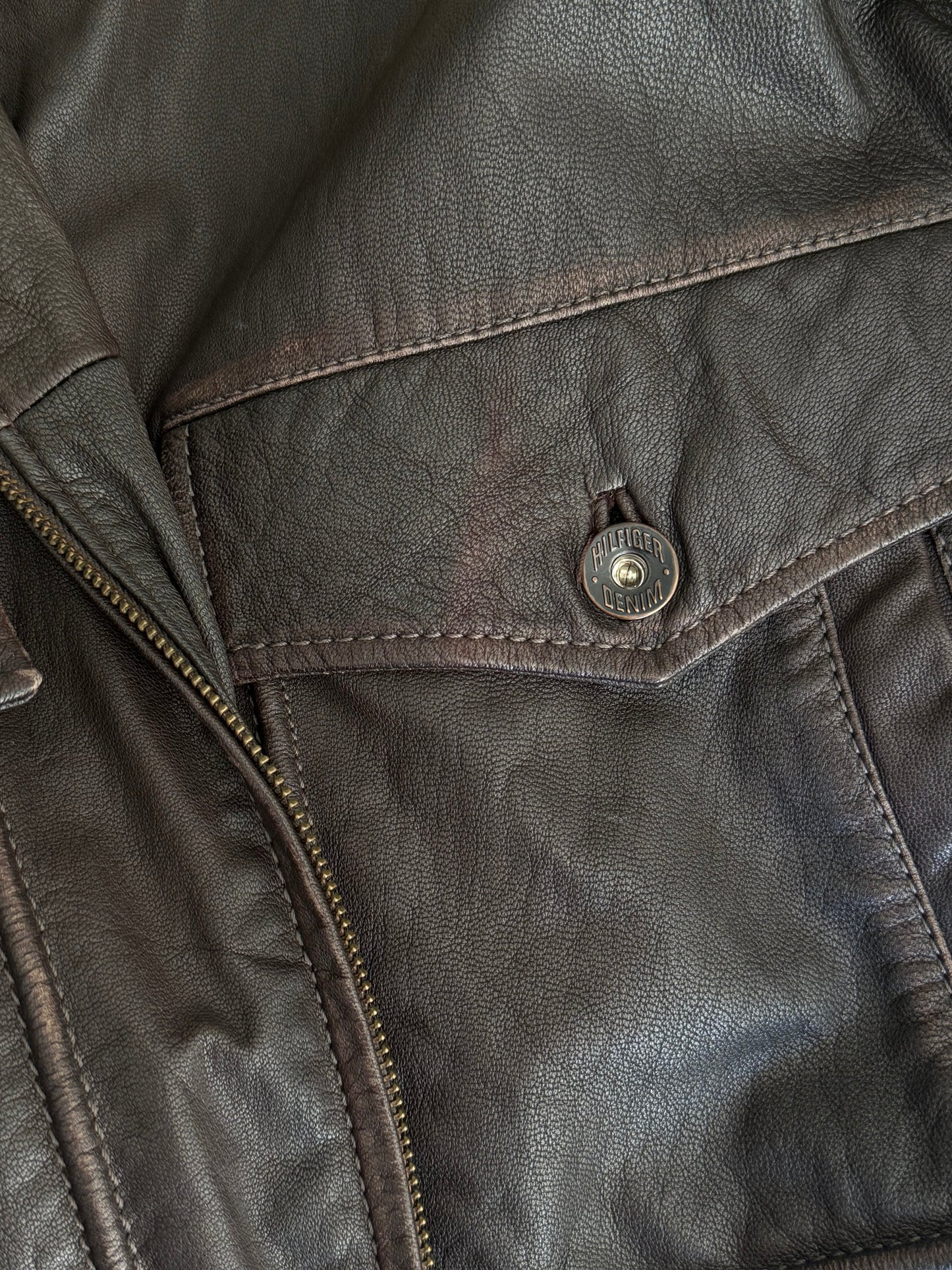 Vintage Tommy Hilfiger Bomber Leather Jacket
