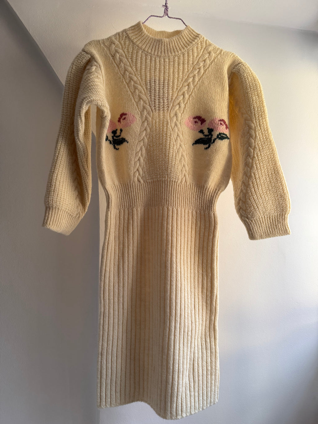 Rouje Knitted Dress with Flower Embroidery