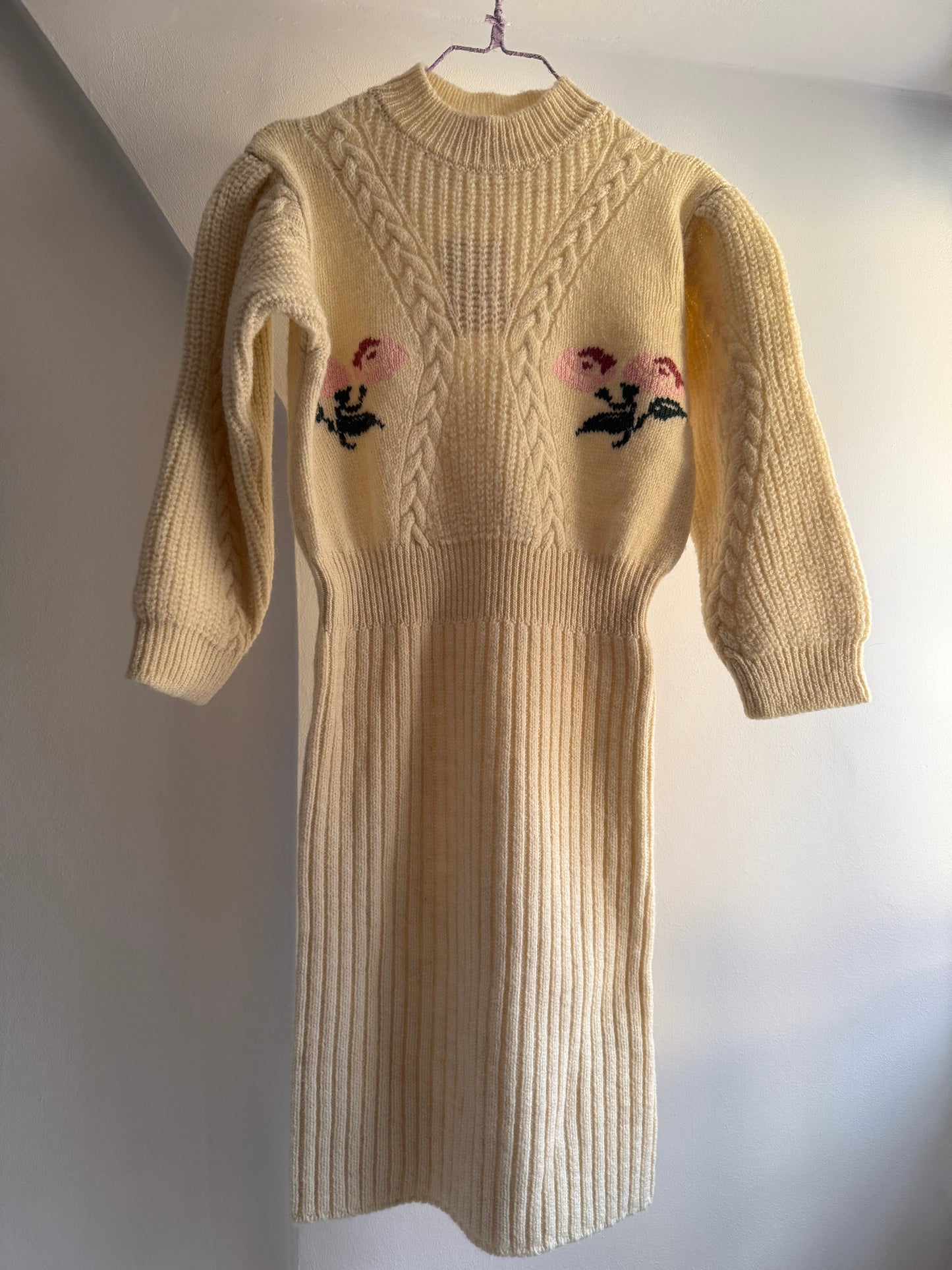 Rouje Knitted Dress with Flower Embroidery