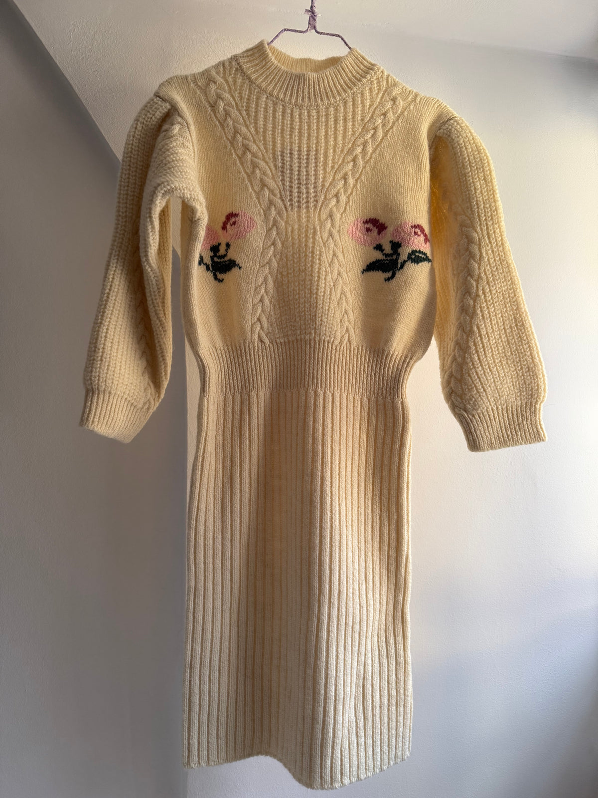 Rouje Knitted Dress with Flower Embroidery