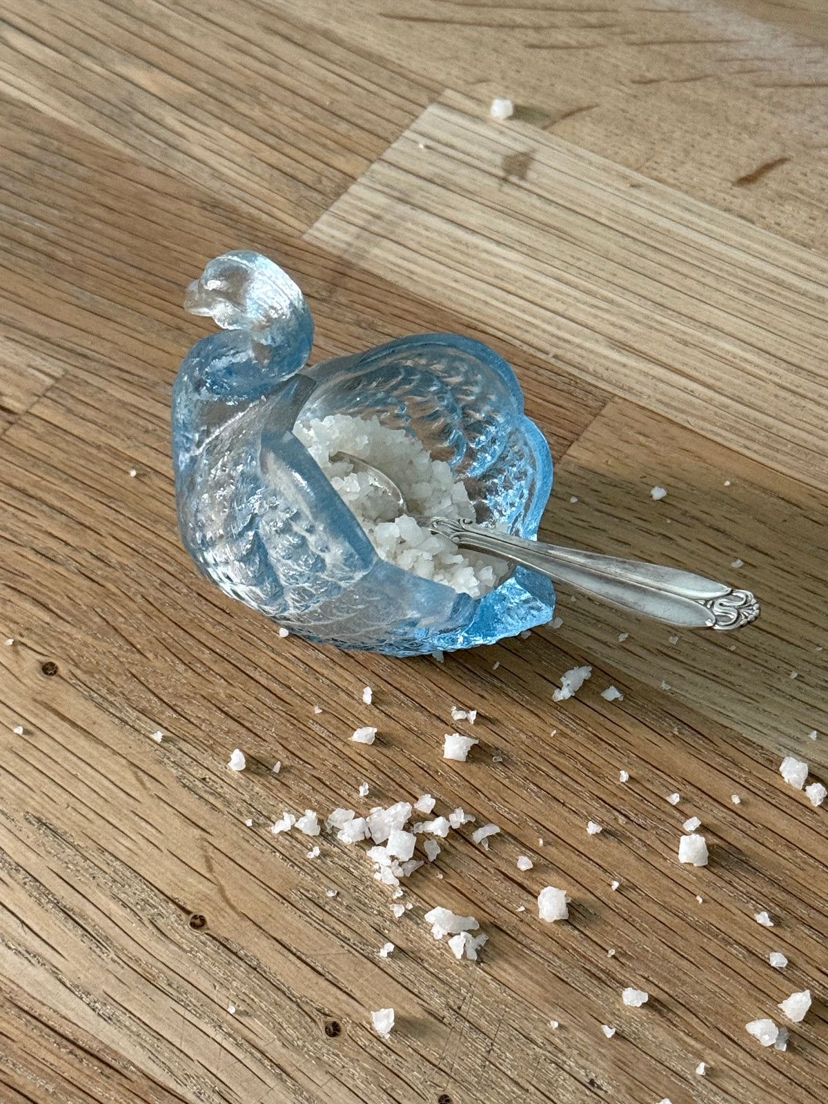 Vintage Swan Salt Cellar with Small Vintage Spoon