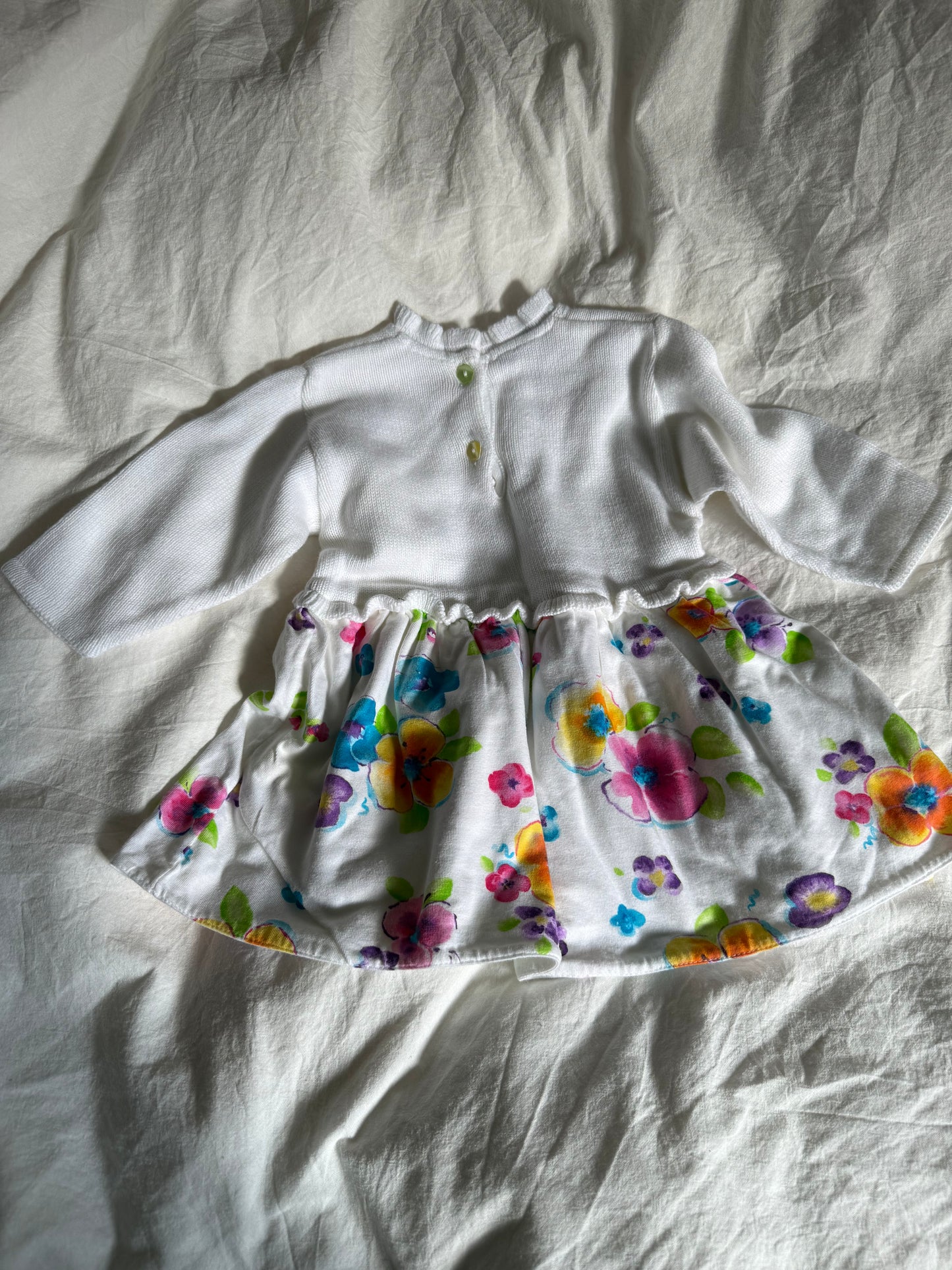Vintage Baby Flower and Knit Dress