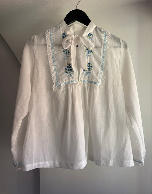 Vintage Shirt with Embroidery and Lace