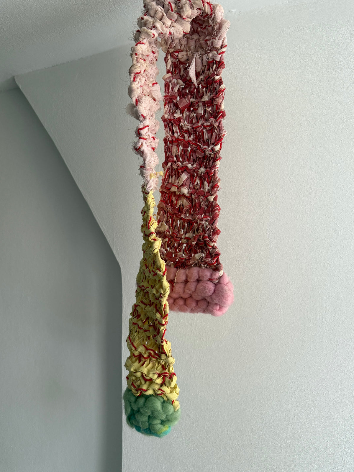 Vintage Rare Crochet Multicolored Scarf