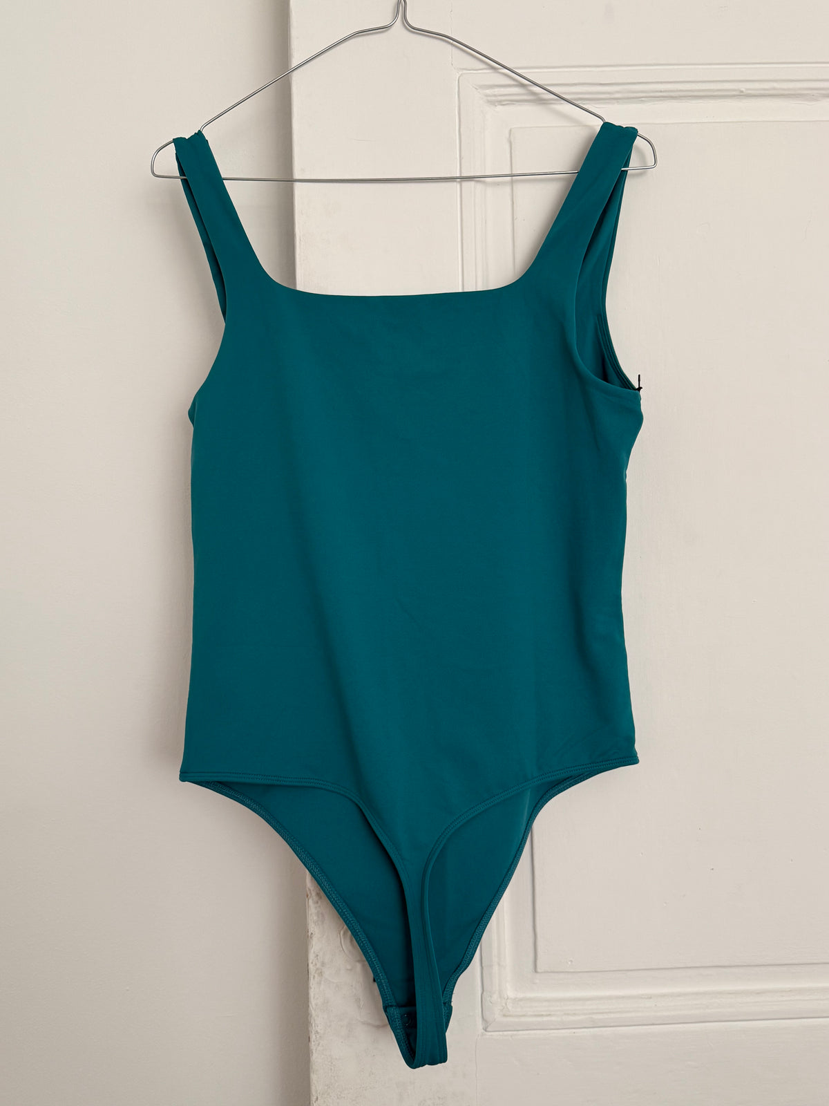 Aritzia Contour Turquoise Square Neck Bodysuit