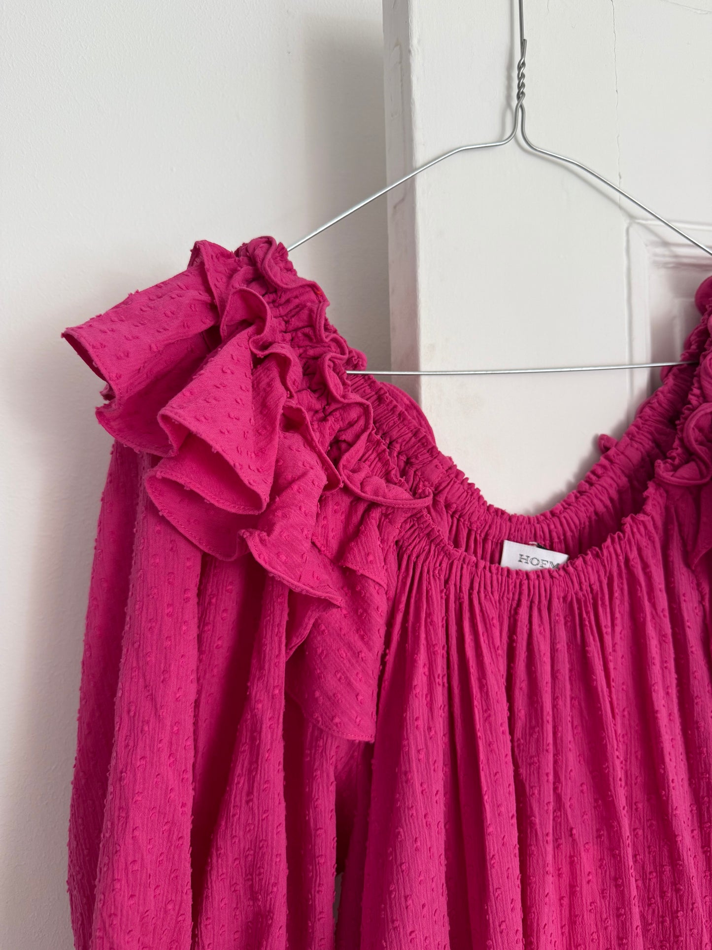 HOFMANN COPENHAGEN Fuchsia Maxi Dress with Ruffles