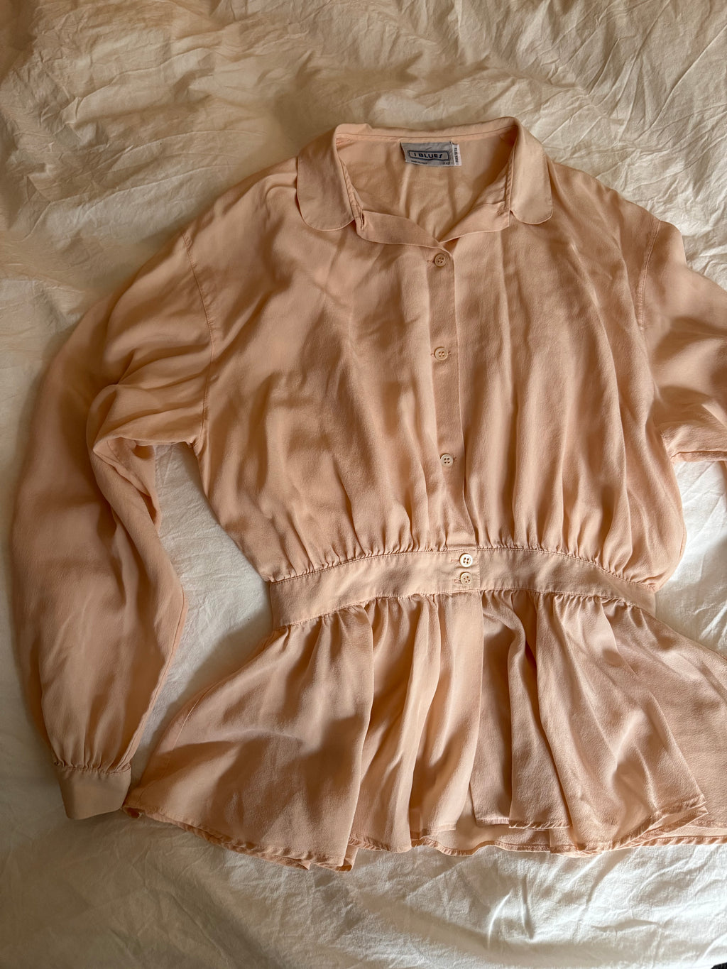 Vintage Button-Up Silk Blouse