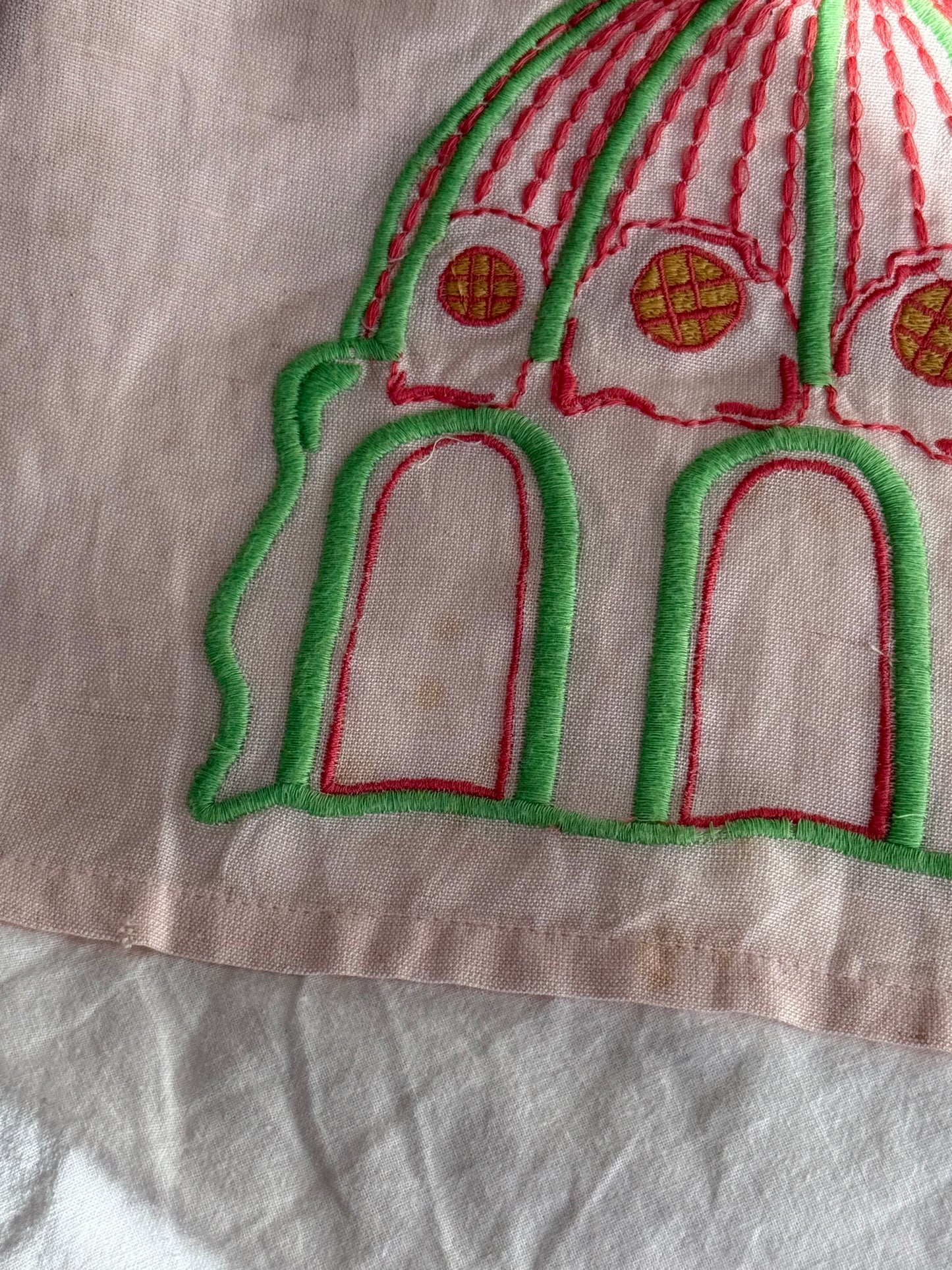 Helmstedt Pink Embroidered Linen-Blend Maxi Dress