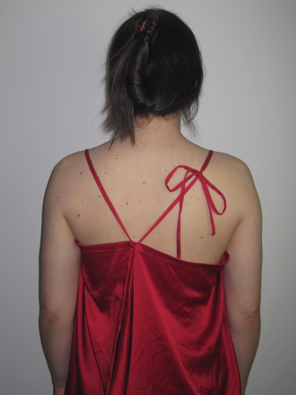 Y-3 Yohji Yamamoto Red Draped Open Back Top