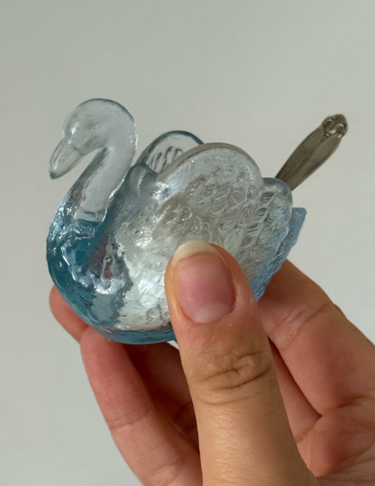 Vintage Swan Salt Cellar with Small Vintage Spoon