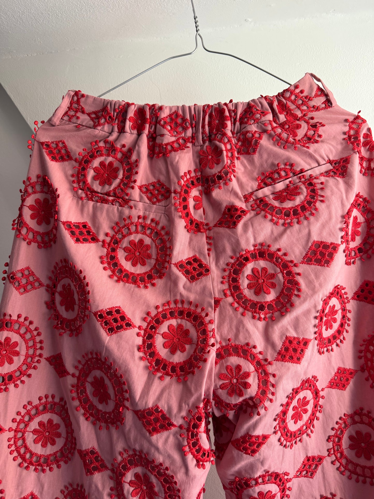 Hofmann Copenhagen Pink Trousers with Red Embroidery
