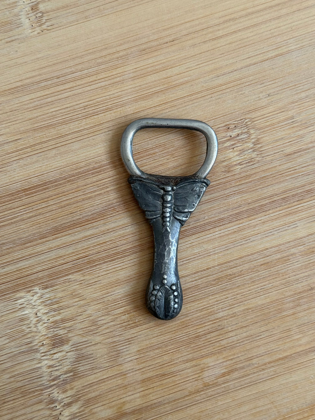 Vintage Silver Tone Butterfly Bottle Opener