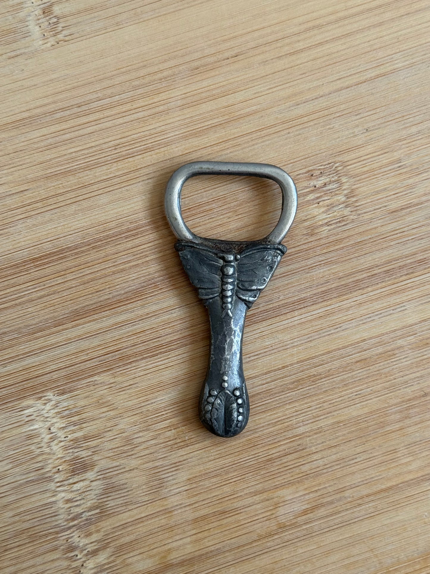 Vintage Silver Tone Butterfly Bottle Opener