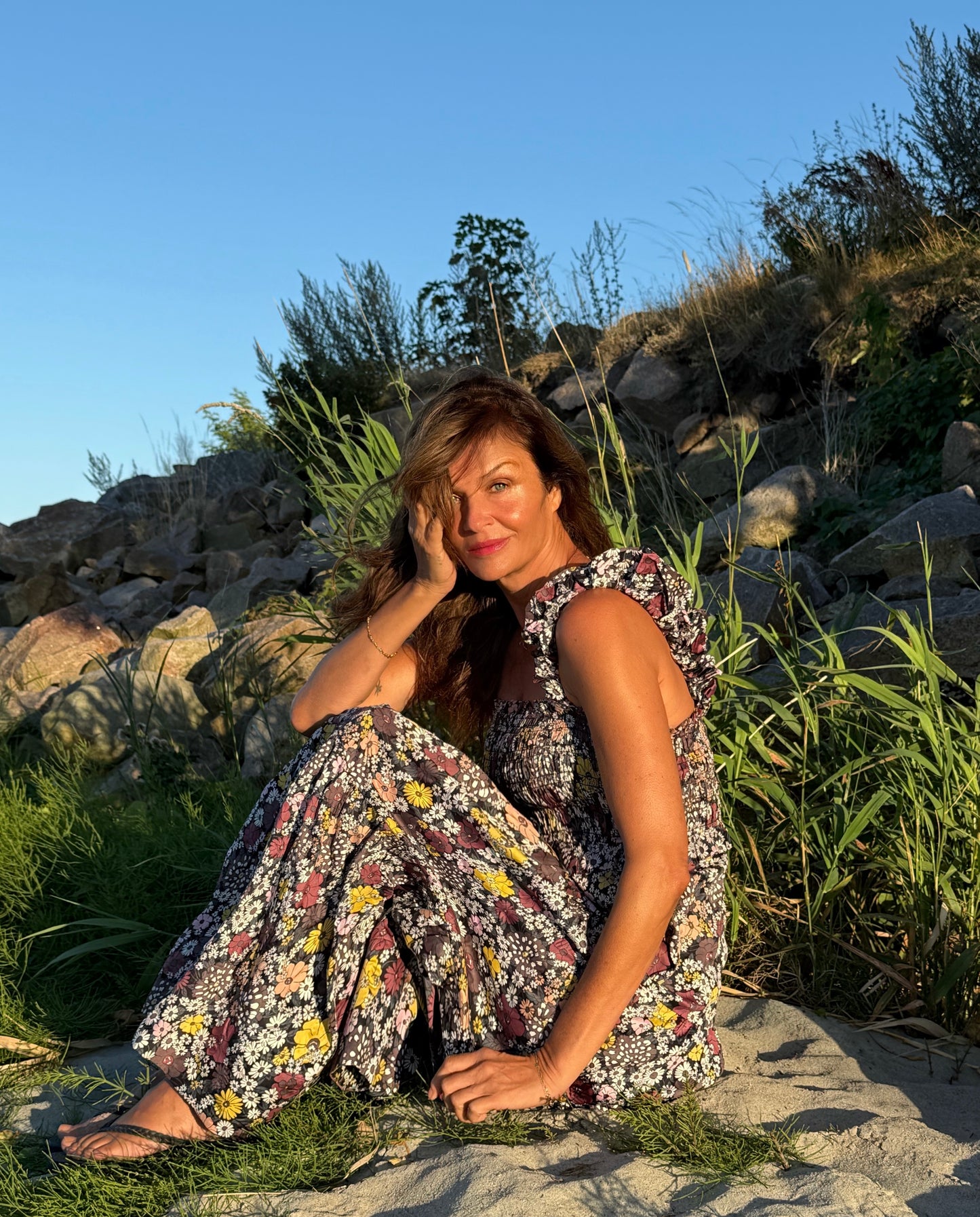 Sea New York Floral Smocked Maxi Dress