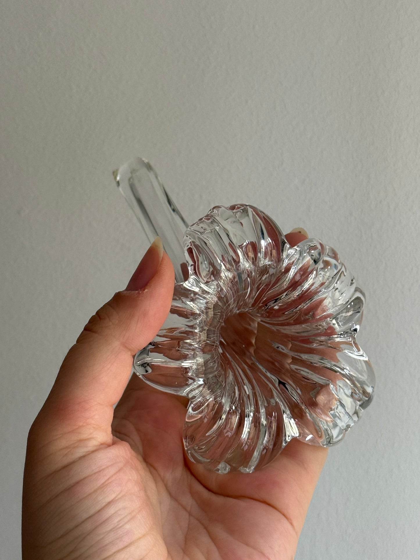 Pair of Vintage Glass Lily Vases