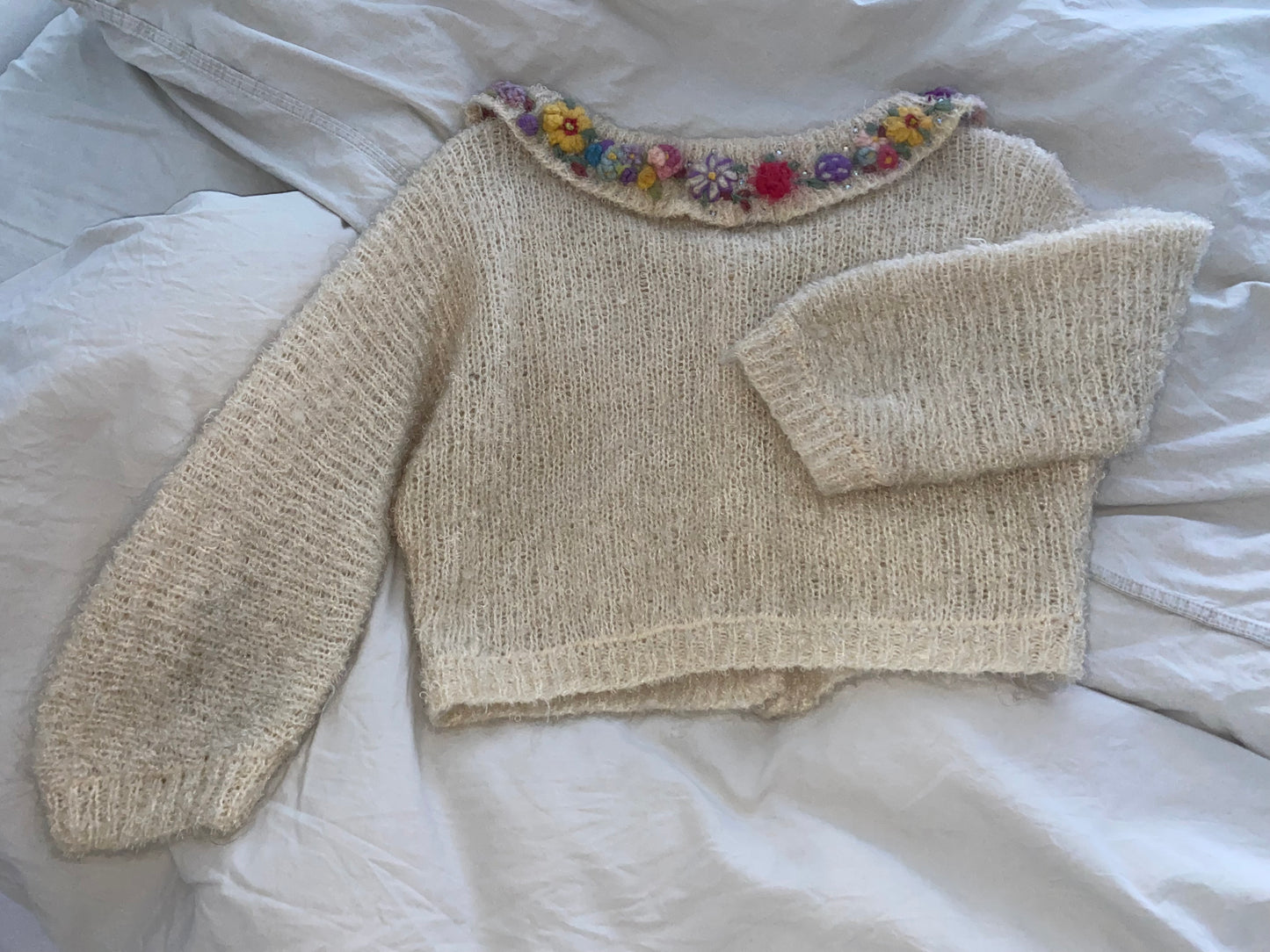 Vintage Cardigan With Flowers