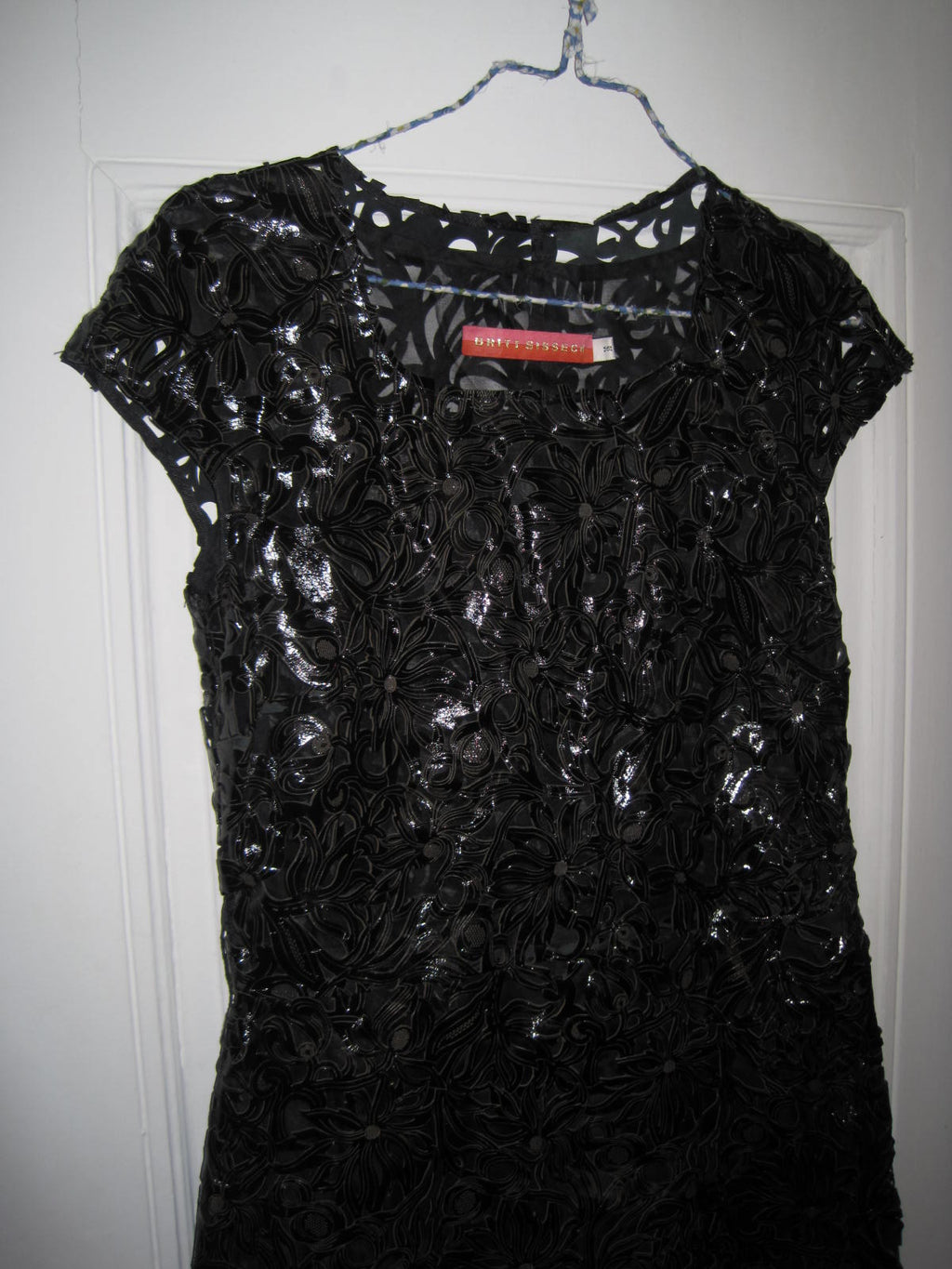 Vintage Britt Sisseck Leather and Silk Dress in Flower Pattern
