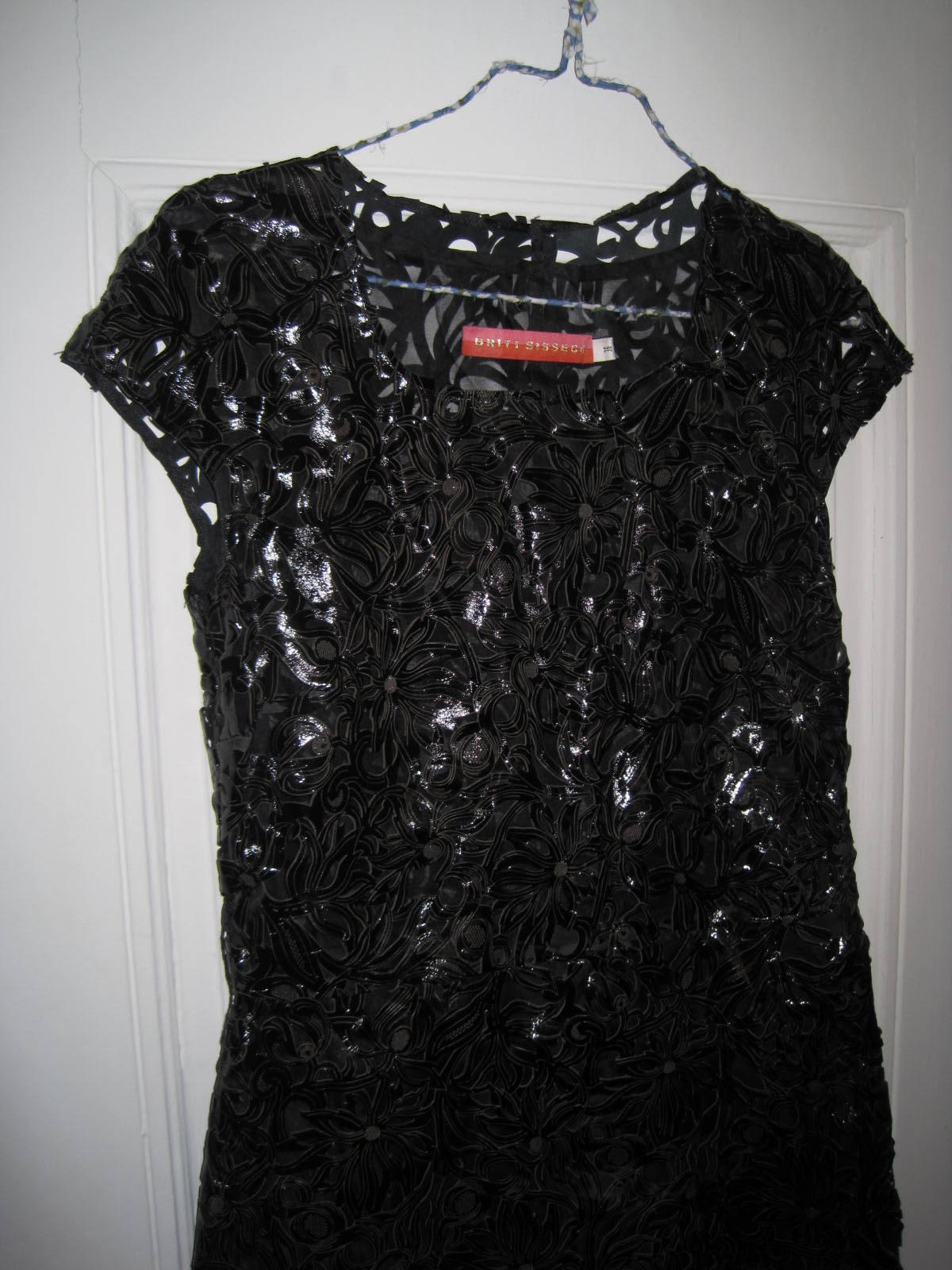 Vintage Britt Sisseck Leather and Silk Dress in Flower Pattern