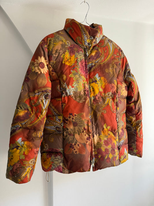 Vintage Sonia Bogner Floral and Paisley Down Puffer Jacket