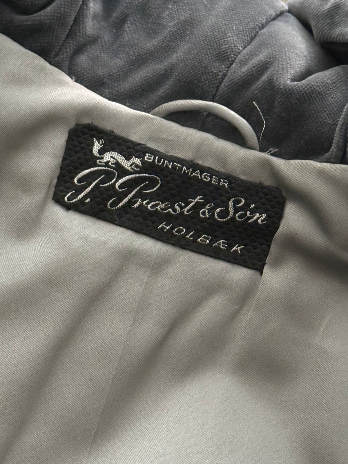 Vintage P. Præst & Søn Grey Shearling Hooded Long Coat