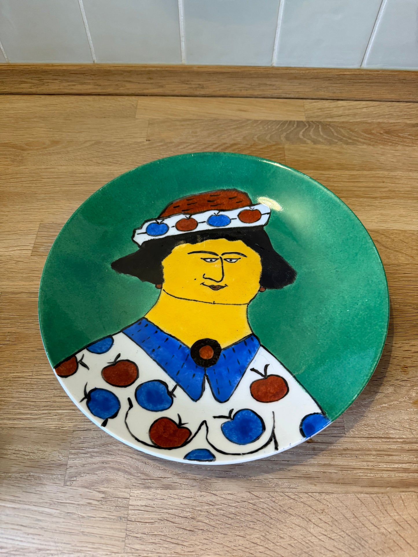 Vintage Wivitelling Hand Painted Porcelain Portrait Plate