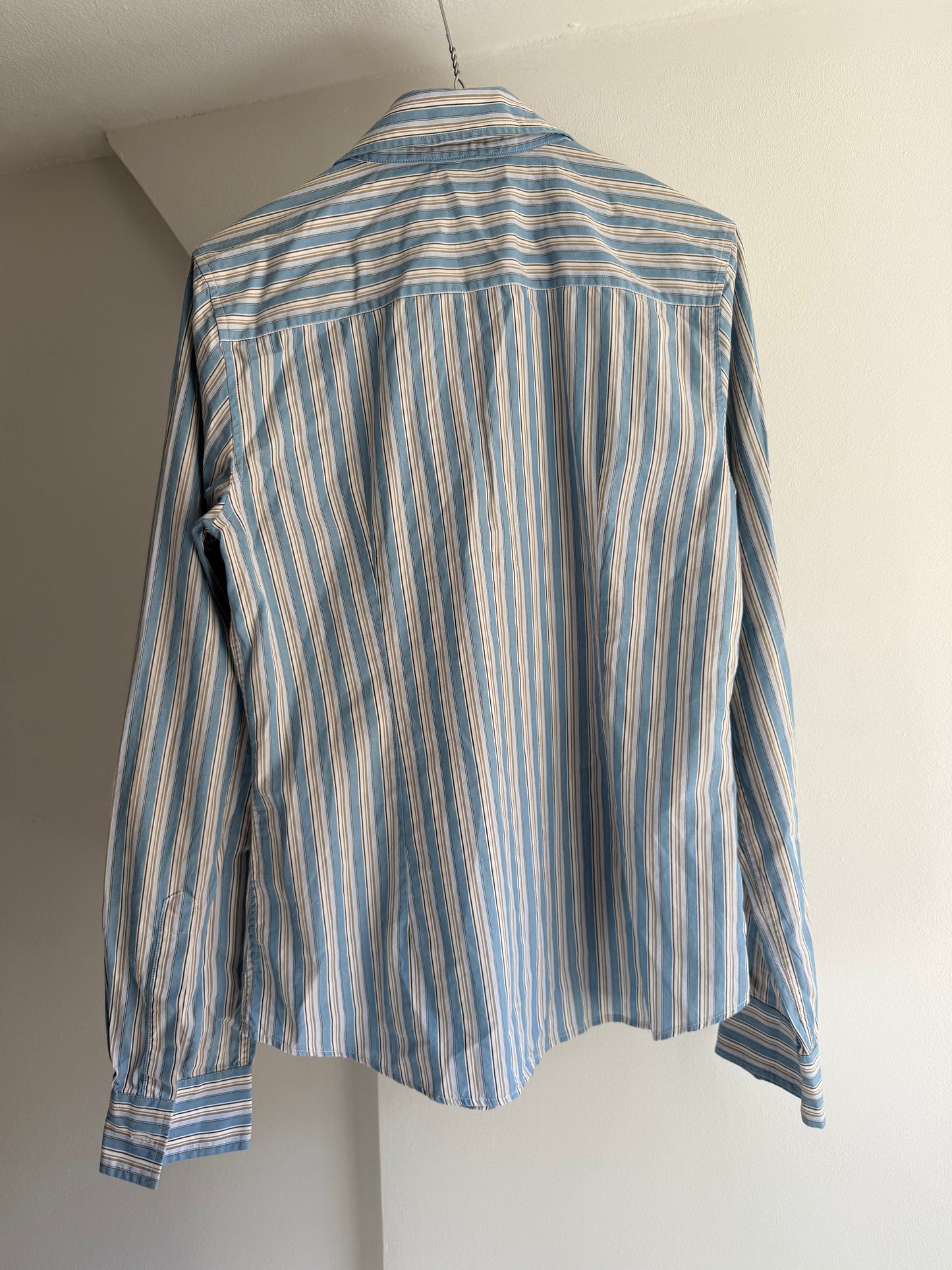 Vintage Dolce & Gabbana Blue Striped Button Up Shirt