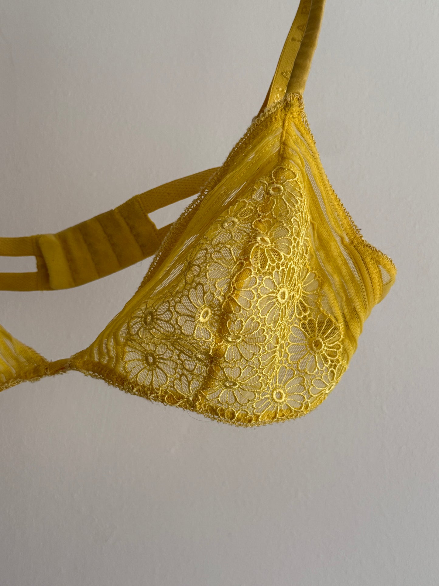 Vintage La Perla Yellow Lace Soft Bra