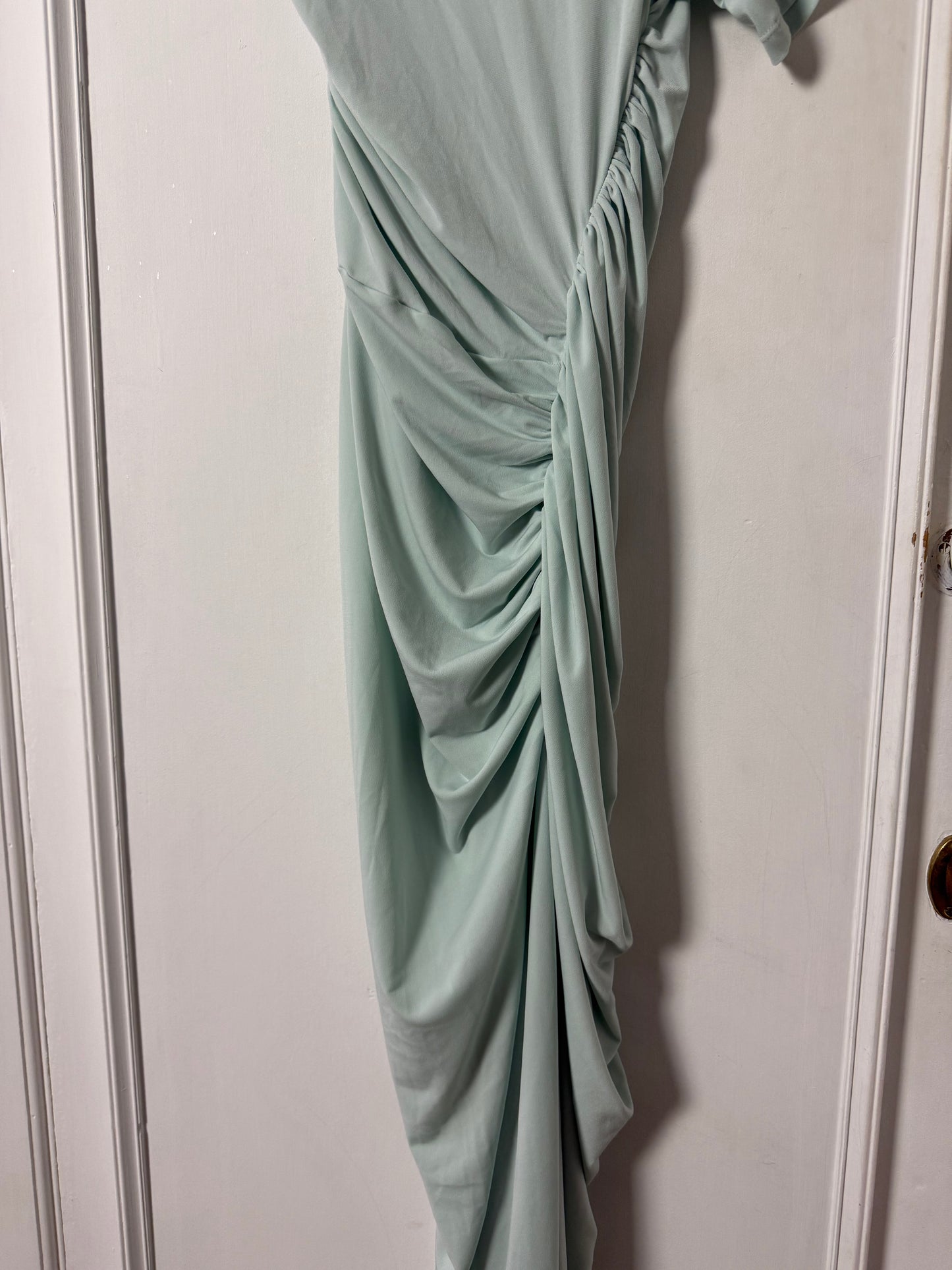 KHY Mint Asymmetrical Maxi Dress with Ruched Details