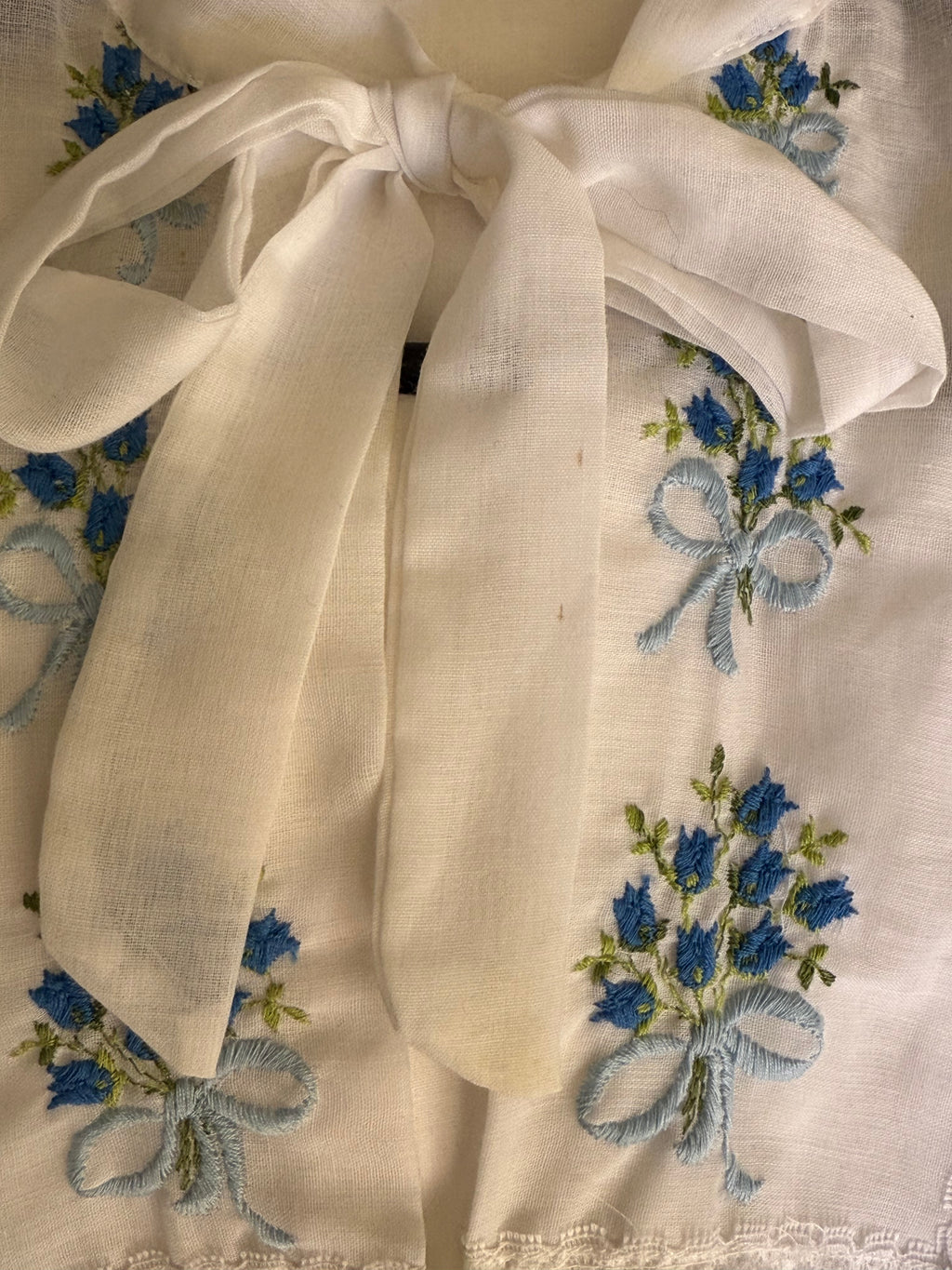 Vintage Shirt with Embroidery and Lace