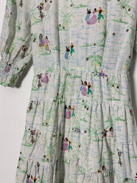 Rixo Maxi Dress with Artistic Pattern and a Beautiful Detail in the Back