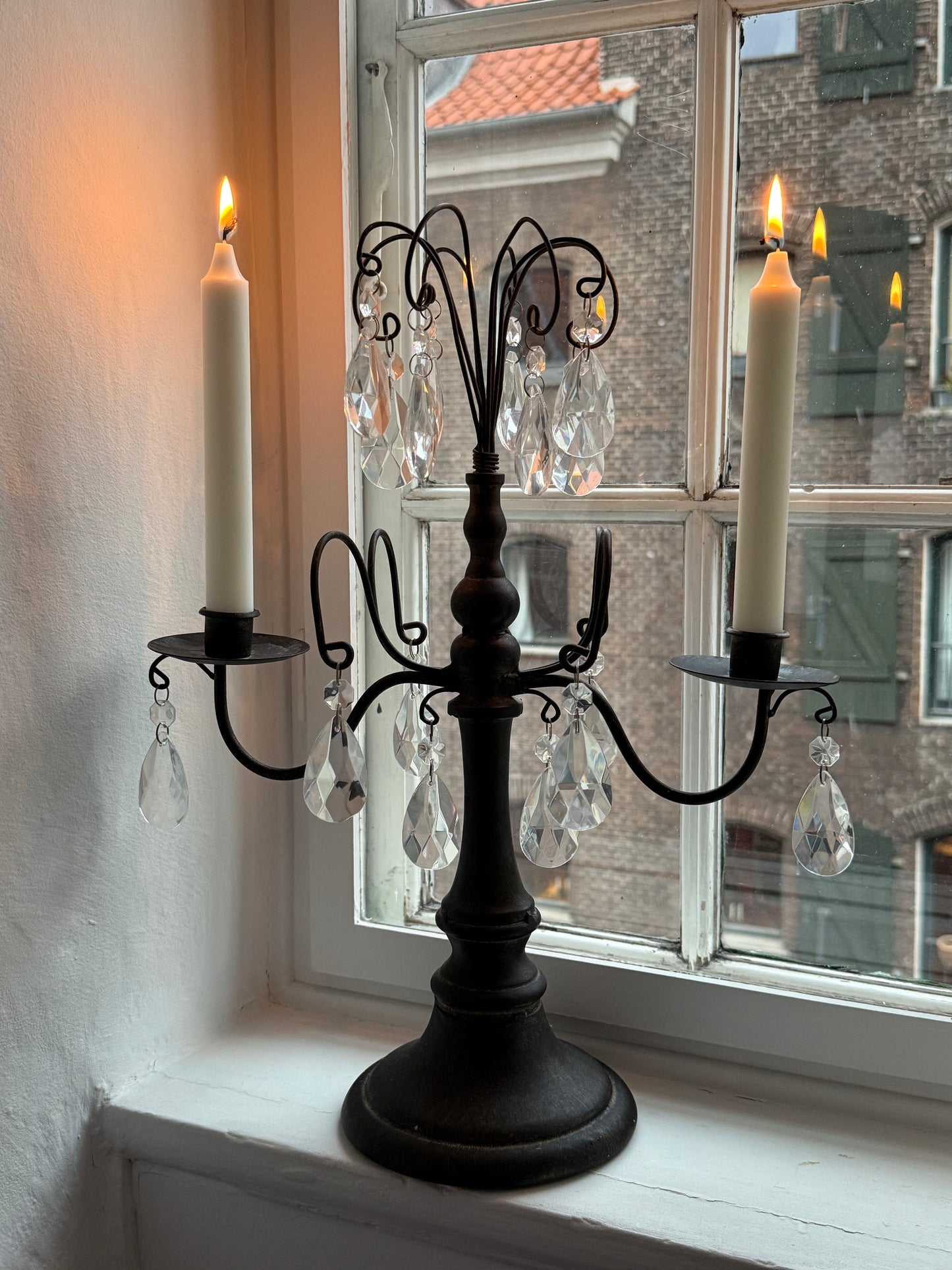 Vintage Candelabra with Prism Drop