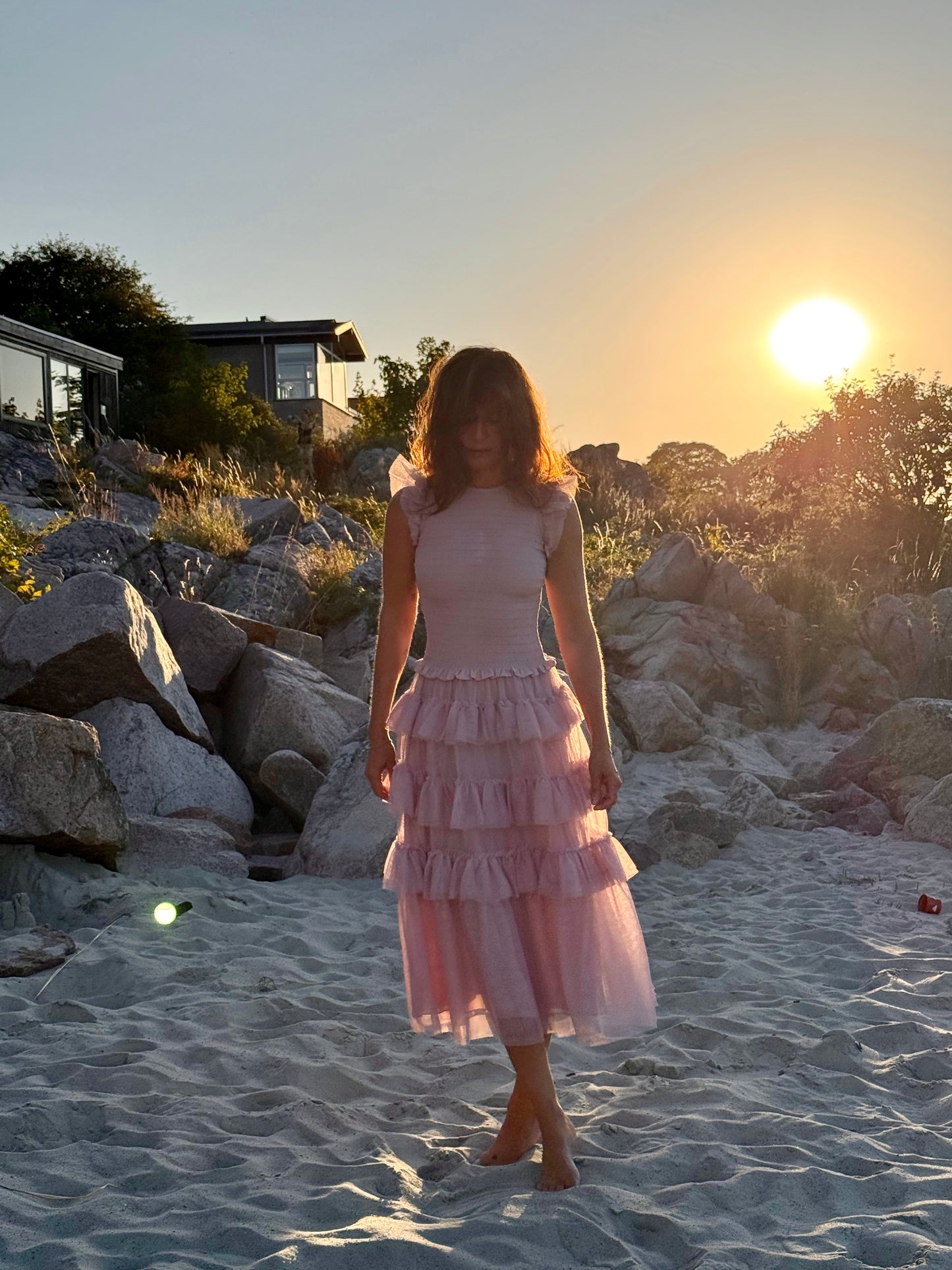 ME+EM Ethereal Tulle Shirred Maxi Dress