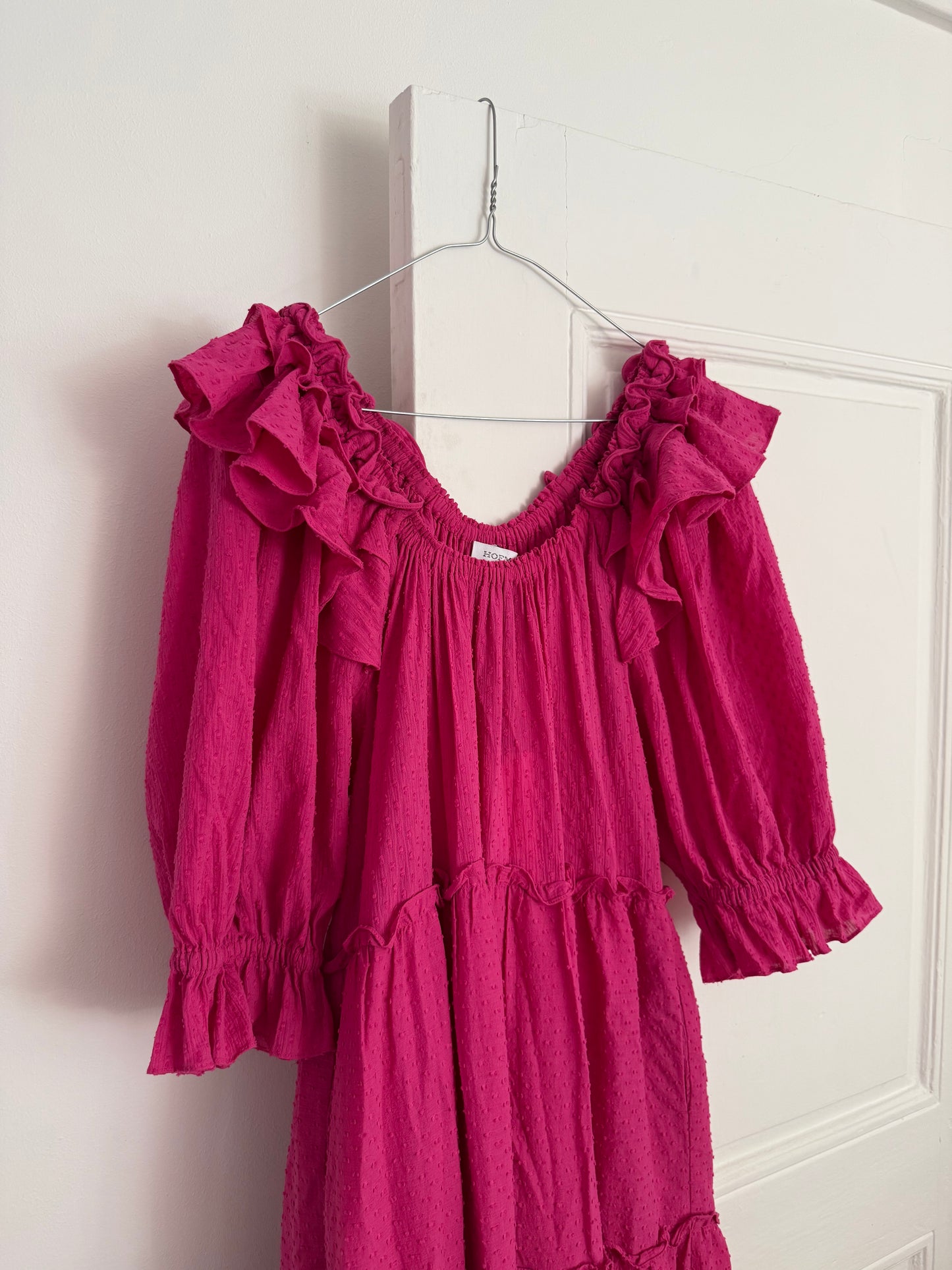 HOFMANN COPENHAGEN Fuchsia Maxi Dress with Ruffles
