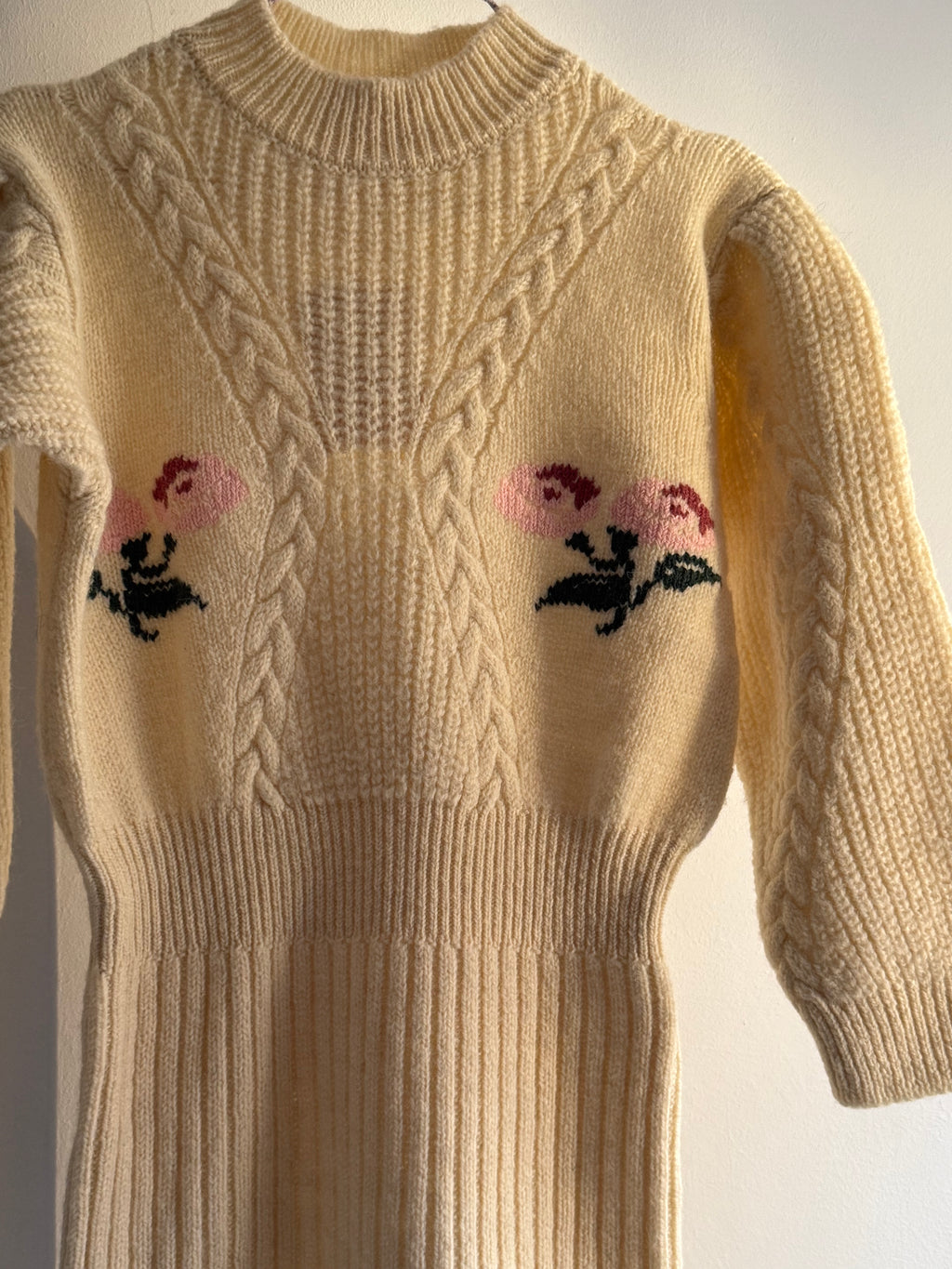 Rouje Knitted Dress with Flower Embroidery