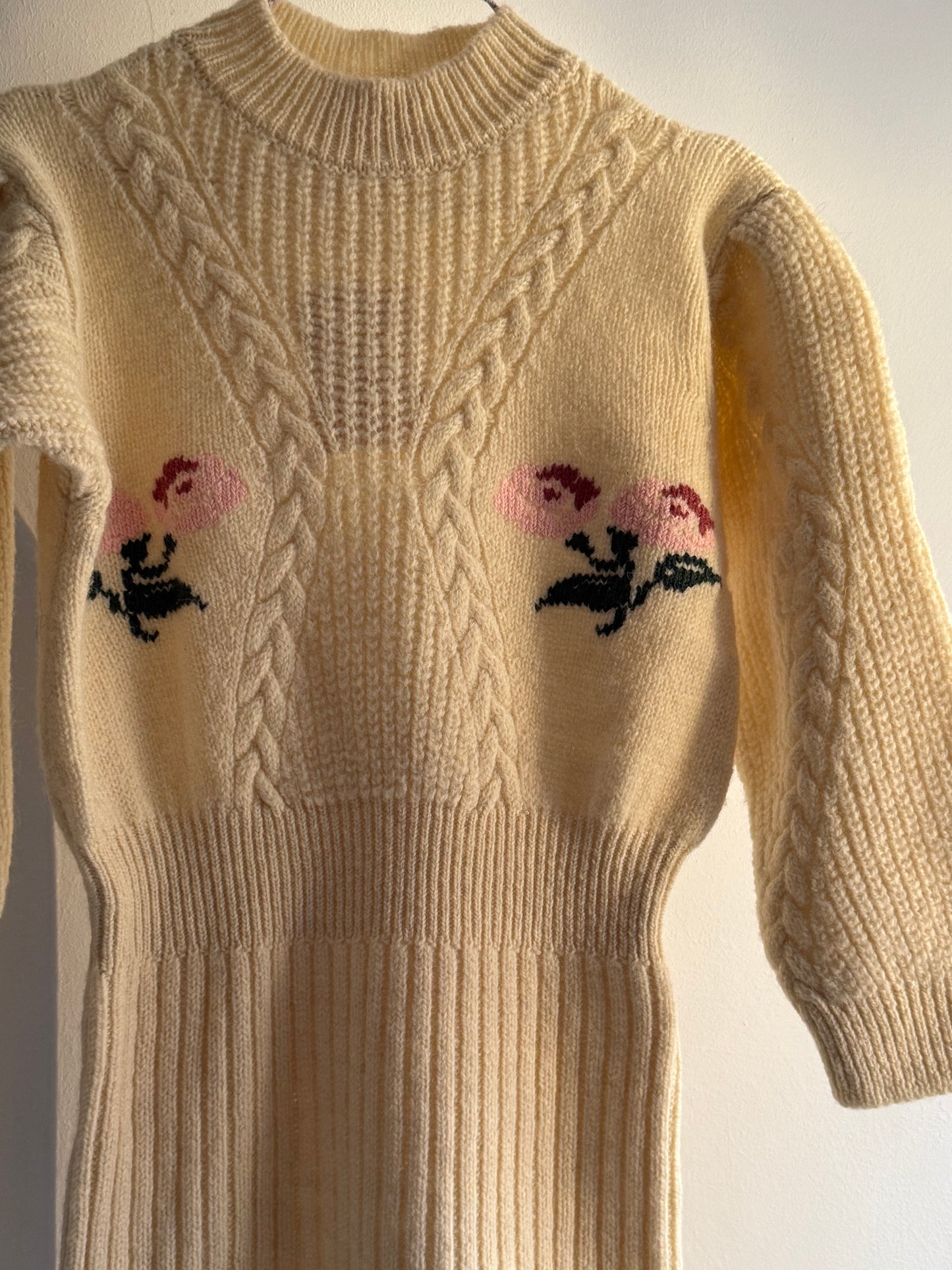 Rouje Knitted Dress with Flower Embroidery