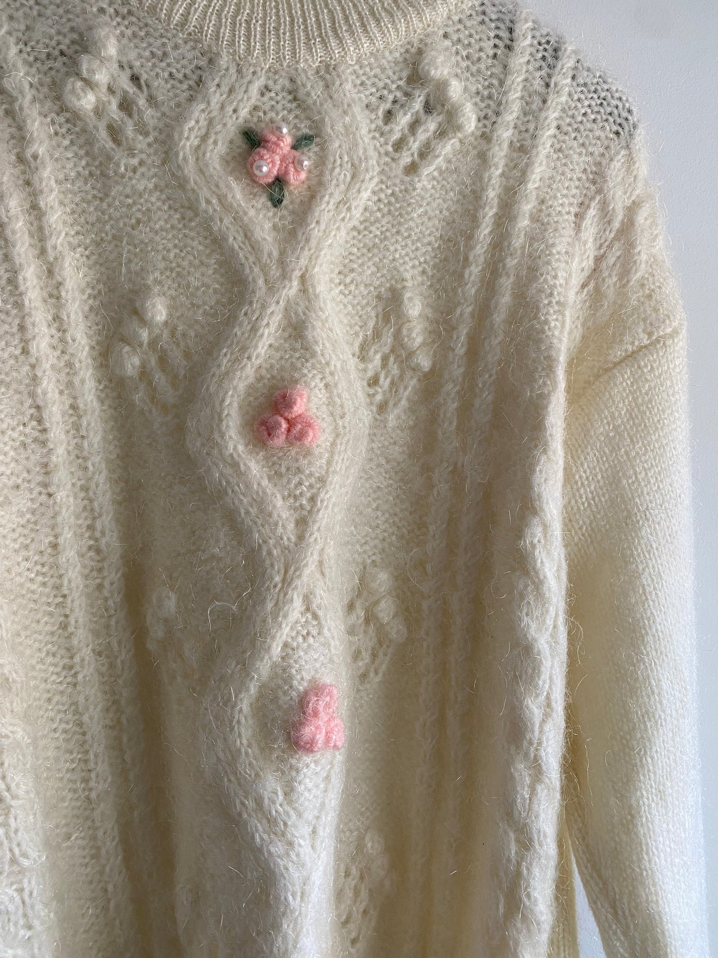 Vintage Sweater With Flower Details